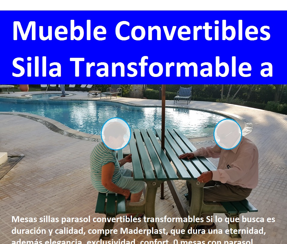 17 Mesa Y Sillas Para Exteriores Plasticos Con Parasoles