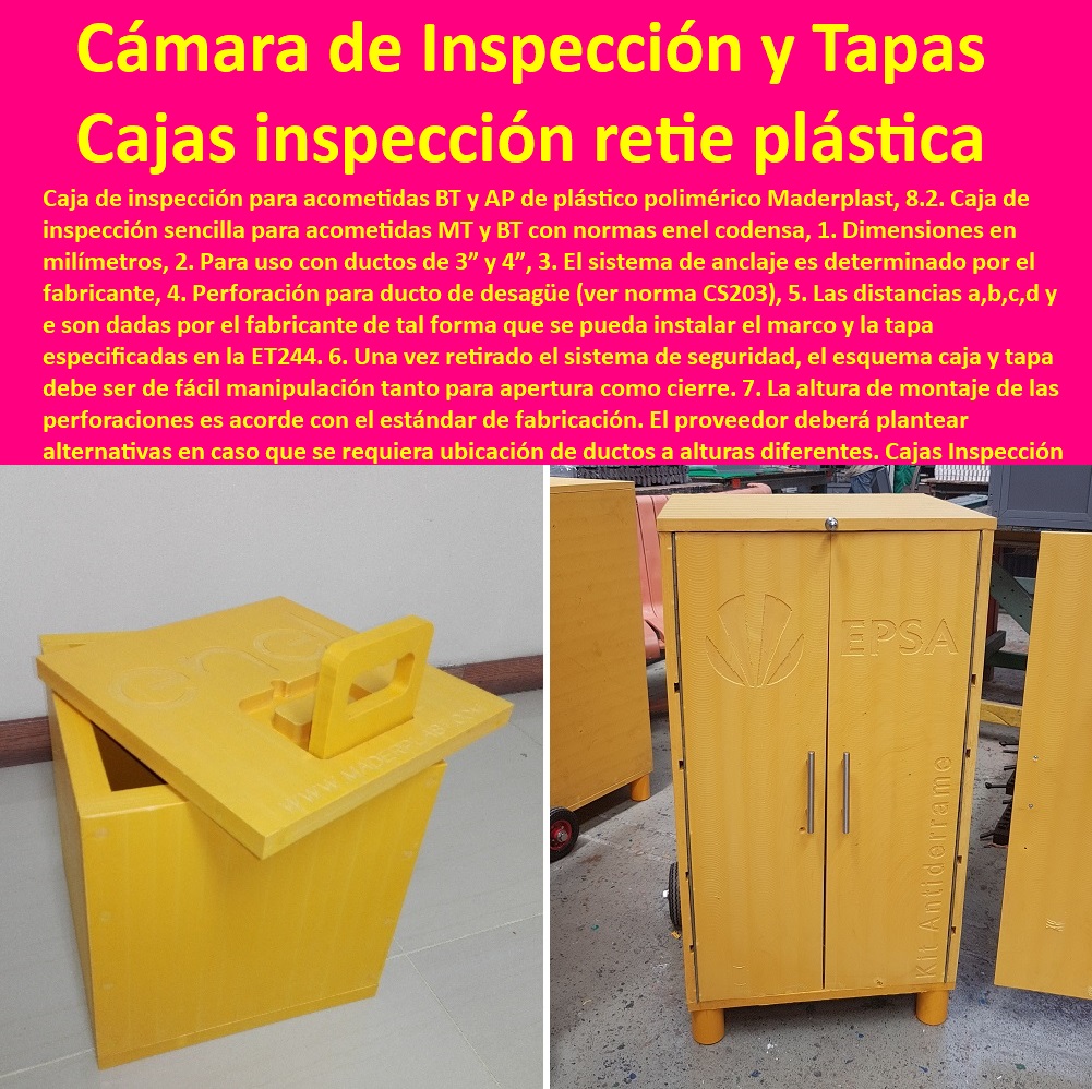 Cajas de Inspección Eléctrica Puesta A Tierra Herméticas Maderplast 0 tipos de cajas de inspección ́ caja Retie plástica ́ 0 precio caja de inspección 60x60 ́ caja plástica impermeable ́ 0 Caja Cámara de Inspección Con Tapa Peso liviano 0 Cajas de Inspección Eléctrica Puesta A Tierra Herméticas Maderplast 0 tipos de cajas de inspección ́ caja retie plástica ́ 0 precio caja de inspección 60x60 ́ caja plástica impermeable ́ 0  Fábrica  De Materiales Para Redes Eléctricas´ 0 Suministro E Instalación´ Proveedor Distribuidor´ Tapas Para Cajas De Redes Eléctricas´ 0 Tapas De Cajas De Acometidas Eléctricas´ 0 Tapas De Redes Eléctricas Alta Y Media Tensión´ 0 Pasos Para Pozos De Inspección Eléctricos´ 0 Pasos Step De Pozos Eléctricos´ 0 Escaleras De Pozos De Inspección Eléctrica´ 0 Cerramientos Antichispa´ 0 Cerramientos Antiestático´ Caja Cámara de Inspección Con Tapa Peso liviano