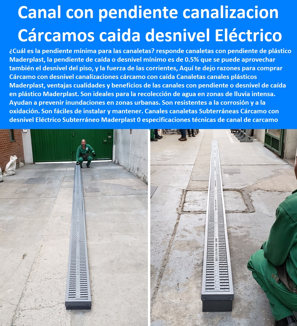 Canales canaletas Subterráneas Cárcamo con desnivel Eléctrico Subterráneo Maderplast 0 especificaciones técnicas de canal de carcamo monoblock 0 tubería para instalación eléctrica subterránea 0 canalizaciones cárcamos bases instalación Canales canaletas Subterráneas  Fábrica  De Materiales Para Redes Eléctricas´ 0 Suministro E Instalación´ Proveedor Distribuidor´ Tapas Para Cajas De Redes Eléctricas´ 0 Tapas De Cajas De Acometidas Eléctricas´ 0 Tapas De Redes Eléctricas Alta Y Media Tensión´ 0 Pasos Para Pozos De Inspección Eléctricos´ 0 Pasos Step De Pozos Eléctricos´ 0 Escaleras De Pozos De Inspección Eléctrica´ 0 Cerramientos Antichispa´ 0 Cerramientos Antiestático´ Cárcamo con desnivel Eléctrico Subterráneo Maderplast 0 especificaciones técnicas de canal de cárcamo monoclonal´ 0 tubería para instalación eléctrica subterránea´ 0 canalizaciones cárcamos bases instalación Canales canaletas Subterráneas Cárcamo con desnivel Eléctrico Subterráneo Maderplast 0 especificaciones técnicas de canal de carcamo monoblock´ 0 tubería para instalación eléctrica subterránea´ 0 canalizaciones cárcamos bases instalación