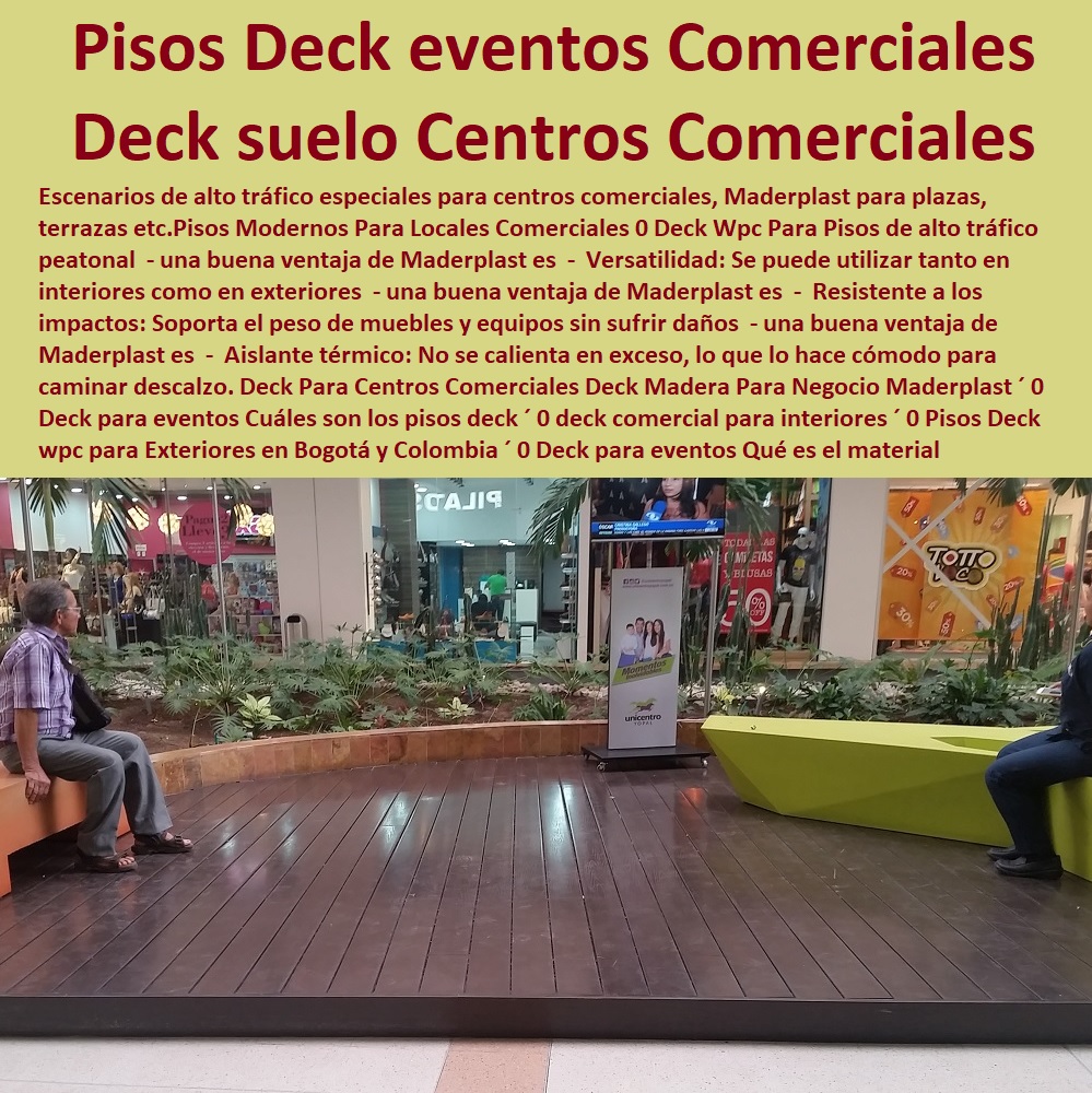 Deck Para Centros Comerciales Deck Madera Para Negocio Maderplast 0 Deck para eventos Cuáles son los pisos deck 0 deck comercial para interiores 0 Pisos Deck wpc para Exteriores en Bogotá y Colombia 0 0 PISOS MADERA PLÁSTICA MADERPLAST 0 FÁBRICA PROVEEDOR SUMINISTRO E INSTALACION PISO DECK LISTÓN MADERA 0 PISO DE MADERA PLÁSTICA 0 pisos anti caídas de plástico Maderplast 0 Aislamiento térmico: Proporciona un aislamiento térmico adicional en las cubiertas marinas. ´ - 0 La mejor calidad de maderas finas madera Maderplast 0 Resistencia al fuego: Son ignífugos, lo que los hace seguros en caso de incendio. ´ - 0 pisos anti humedad de plástico Maderplast 0 Resistencia a la corrosión: No se oxidará ni se corroerá con el paso del tiempo. ´ - 0 La mejor calidad de pisos es Maderplast 0 Fácil instalación: La tarima se instala de manera sencilla, ahorrando tiempo y esfuerzo. ´ - 0 Pisos Radiantes Suelos Cubiertos Con Maderplast 0  Pisos de diseño ́ - 0 pisos anti resbaladizas de plástico Maderplast 0  Baja conductividad térmica: No se calientan demasiado bajo el sol, lo que los hace cómodos para caminar descalzo. ´ -Deck para eventos Qué material Deck Para Centros Comerciales Deck Madera Para Negocio Maderplast ´ 0 Deck para eventos Cuáles son los pisos deck ´ 0 deck comercial para interiores ´ 0 Pisos Deck wpc para Exteriores en Bogotá y Colombia ´ 0 Deck para eventos Qué material