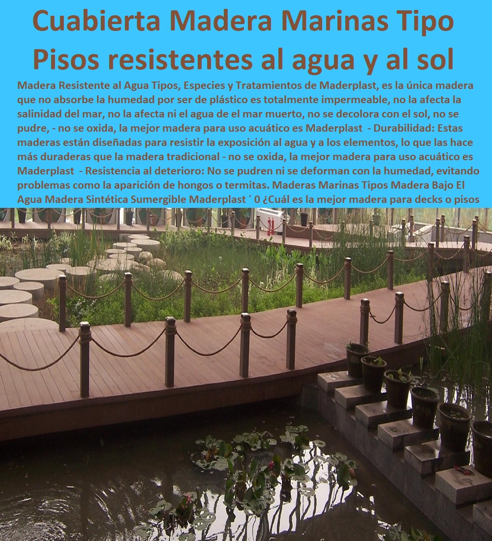 Maderas Marinas Tipos Madera Bajo El Agua Madera Sintética Sumergible Maderplast 0 Cuál es la mejor madera para decks o pisos exteriores 0 Qué tipo de piso es mejor para exterior 0 madera resistente al agua y al sol 0 Deck Tipo Madera  Maderas Marinas Tipos Madera Bajo El Agua Madera Sintética Sumergible Maderplast ´ 00 PISOS MADERA PLÁSTICA MADERPLAST 0 FÁBRICA PROVEEDOR SUMINISTRO E INSTALACION PISO DECK LISTÓN MADERA 0 PISO DE MADERA PLÁSTICA 0  Pisos Radiantes Suelos Cubiertos Con Maderplast 0  Resistente a manchas y derrames, lo que facilita su limpieza y mantenimiento. ´ - 0 proveedores de pisos de madera plástica Maderplast 0 No se astilla ni se agrieta con el tiempo, lo que garantiza la seguridad y durabilidad del piso. ´ - 0 Los más bellos decks de madera Maderplast 0 Mejora la apariencia y valor de la propiedad, lo que atrae a clientes que buscan invertir en su hogar. ´ - 0 los más finos materiales de madera Maderplast 0 Pisos hipoalergénicos ´ - 0 pisos atérmicos de plástico Maderplast 0  Pisos impermeables ´ - 0 Los más bellos decks de madera Maderplast 0 Mejora la navegación: Proporciona una base estable para los marineros, mejorando la navegación en general. ´ -  ¿Cuál es la mejor madera para decks o pisos exteriores ´ 0 ¿Qué tipo de piso es mejor para exterior ´ 0 madera resistente al agua y al sol ´ 0 Deck Tipo Madera ´