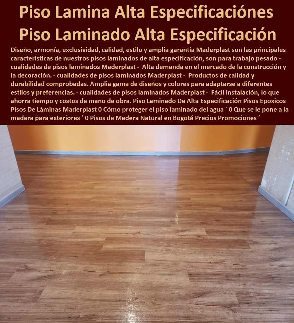 Piso Laminado De Alta Especificación Pisos Epoxicos Pisos De Láminas Maderplast 0 Cómo proteger el piso laminado del agua ´ 0 Que se le pone a la madera para exteriores ´ 0 Pisos de Madera Natural en Bogotá Precios Promociones ´ Piso Laminado pp Piso Laminado De Alta Especificación Pisos Epoxicos Pisos De Láminas Maderplast 0 Cómo proteger el piso laminado del agua ´ 0 Que se le pone a la madera para exteriores ´ 0 0 PISOS MADERA PLÁSTICA MADERPLAST 0 FÁBRICA PROVEEDOR SUMINISTRO E INSTALACION PISO DECK LISTÓN MADERA 0 PISO DE MADERA PLÁSTICA 0  Pisos Radiantes Suelos Cubiertos Con Maderplast 0  Resistente a manchas y derrames, lo que facilita su limpieza y mantenimiento. ´ - 0 proveedores de pisos de madera plástica Maderplast 0 No se astilla ni se agrieta con el tiempo, lo que garantiza la seguridad y durabilidad del piso. ´ - 0 Los más bellos decks de madera Maderplast 0 Mejora la apariencia y valor de la propiedad, lo que atrae a clientes que buscan invertir en su hogar. ´ - 0 los más finos materiales de madera Maderplast 0 Pisos hipoalergénicos ´ - 0 pisos atérmicos de plástico Maderplast 0  Pisos impermeables ´ - 0 Los más bellos decks de madera Maderplast 0 Mejora la navegación: Proporciona una base estable para los marineros, mejorando la navegación en general. ´ - Pisos de Madera Natural en Bogotá Precios Promociones ´ Piso Laminado pp