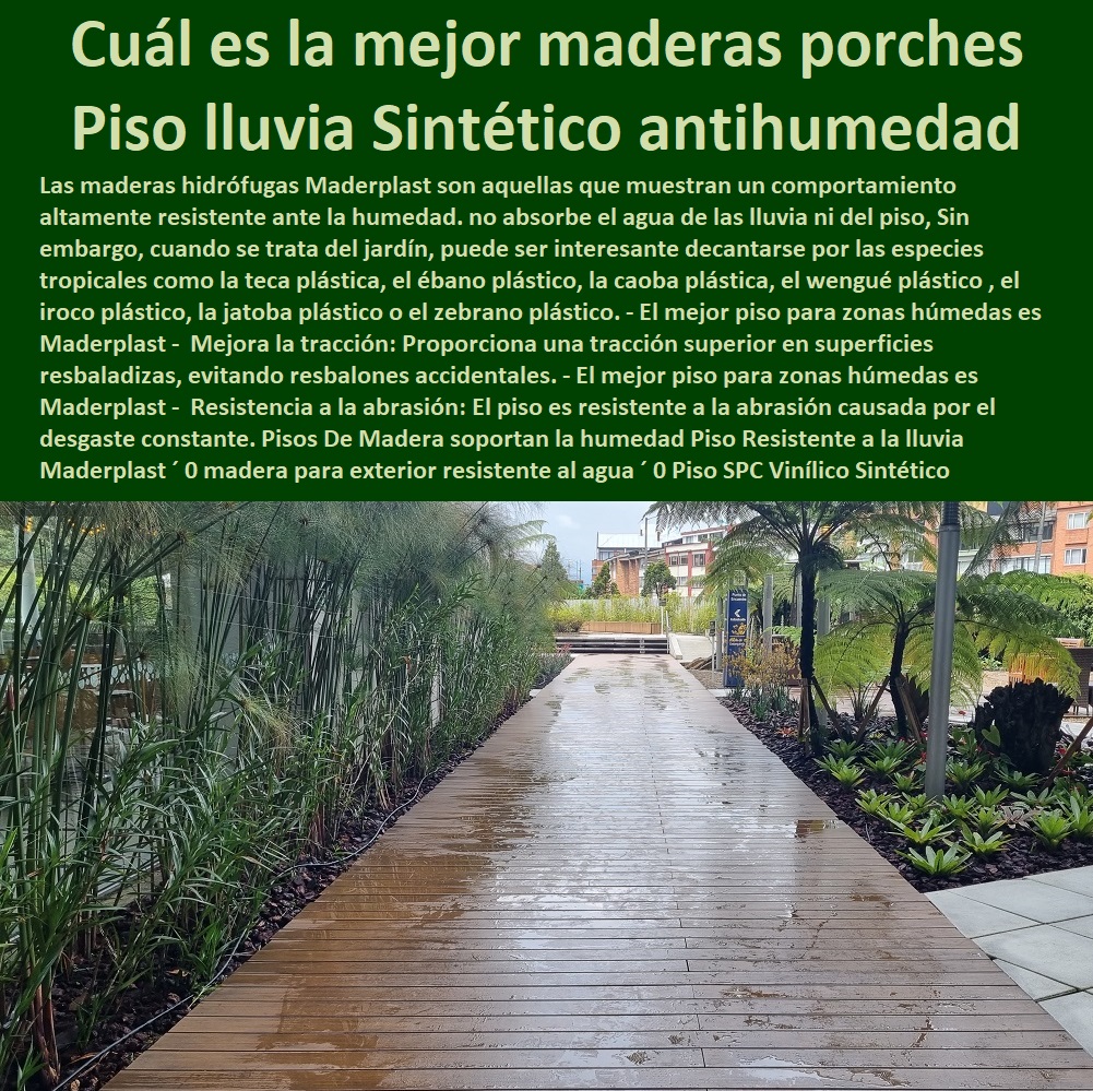 Pisos De Madera soportan la humedad Piso Resistente a la lluvia Maderplast 0 madera para exterior resistente al agua 0 Piso SPC Vinílico Sintético antihumedad resistencia térmica y 0  PISOS MADERA PLÁSTICA MADERPLAST 0 FÁBRICA PROVEEDOR SUMINISTRO E INSTALACION PISO DECK LISTÓN MADERA 0 PISO DE MADERA PLÁSTICA 0  Los más baratos bordes de piscinas de madera Maderplast 0 Resistencia al deslizamiento: Evitan resbalones y caídas, especialmente en áreas con alta humedad. ´ - 0 promoción precios bajos pisos Maderplast 0 Fácil reparación: En caso de daños, se pueden reemplazar fácilmente las piezas afectadas. ´ - 0 Fabricante de cubiertas suelos pisos Maderplast 0 Resistencia a la humedad: No se deforman ni se hinchan en contacto con el agua. ´ - 0 Pisos Atérmicos Para Piscinas Suelos Cubiertos Con Maderplast 0  Pisos de colores variados ́ - 0 Los Mejores Pisos Del Mundo Son Maderplast 0  Antideslizante: Proporcionan una superficie segura para caminar, incluso cuando están mojados. ´ - 0 Nuevos diseños suelos de madera Maderplast 0 Resistencia a la abrasión: No se desgasta fácilmente debido al uso constante. ´ - cuál es la mejor madera para porche 0 Piso deck listón 1 2 3 4 5 6 7 8 9 Pisos De Madera soportan la humedad Piso Resistente a la lluvia Maderplast ´ 0 madera para exterior resistente al agua ´ 0 Piso SPC Vinílico Sintético antihumedad resistencia térmica y ´ 0 cuál es la mejor madera para porche ´ 0 Piso deck listón