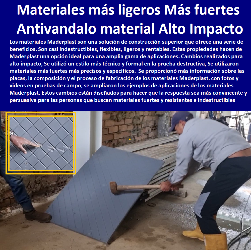 Materiales Indestructibles Alto Impacto Ensayos impactos Antisísmico Nsr Maderplast 0 Nuevos materiales antivandalismo de materiales Alto Impacto 0 polipropileno plástico muy duro resistente Alto Impacto 0 más seis materiales más ligeros fuertes 0 MATERIALES MADERPLAST CON SUS FICHAS TECNICAS CARACTERISTICAS Y Materiales Inoxidables 0 Materiales Anticorrosivos 0 Materiales Para Blindajes 0 Materiales De Alto Impacto 0 Material Impermeable  0  esfuerzo puntual plástico Maderplast 0 Resistencia a la Penetración de punzonamiento 0 Materiales de Resistencia Balística 0 el mejor blindaje Maderplast 0 El acero inoxidable 0 acero plástico Maderplast 0 Prueba de resistencia a la corrosión de metales y Maderplast 0 Aplicación de pruebas de aislamiento plástico Maderplast  0  laboratorio resistencia de materiales Plásticos y compresión, 0 Fichas Técnicas De Laboratorio Pruebas Balísticas Todos 0 prueba de flexión en polímeros 0 como saber si es acero quirúrgico o fantasía 0 polipropileno es plástico 0 el mejor plástico Maderplast 0 Prueba de resistencia a la compresión del concreto plástico  0  Características Cualidades Maderplast 0 Ensayo 0 Plásticos Maderplast 0 Laboratorio De Materiales Poliméricos Ensayos Por Medio De 0  Materiales Indestructibles Alto Impacto Ensayos impactos Antisísmico Nsr Maderplast 0 Nuevos materiales antivandalismo de materiales Alto Impacto 0 polipropileno plástico muy duro resistente Alto Impacto 0 más seis materiales más ligeros fuertes 0