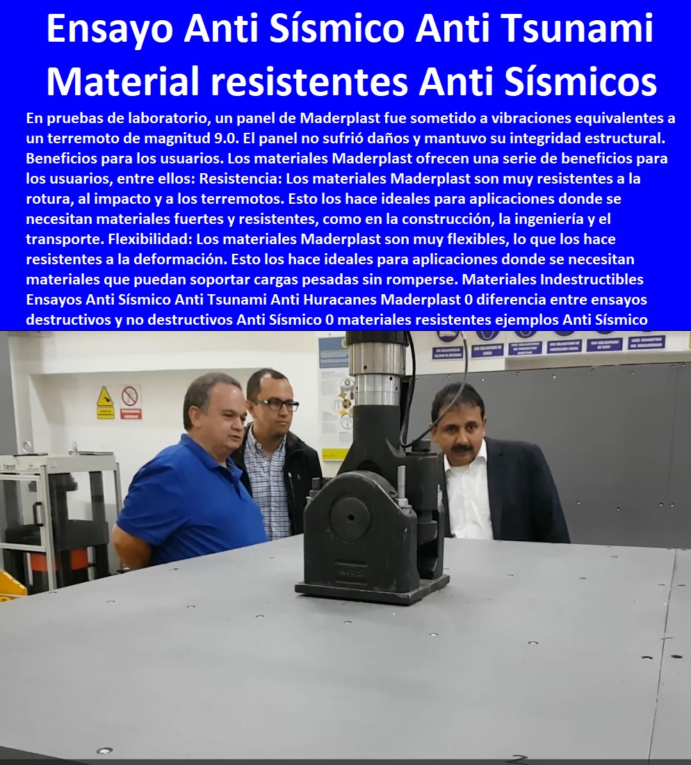 Materiales Indestructibles Ensayos Anti Sísmico Anti Tsunami Anti Huracanes Maderplast 0  MATERIALES MADERPLAST CON SUS FICHAS TECNICAS CARACTERISTICAS Y Pruebas Y Ensayos De Laboratorio 0 Mejores Materiales Maderplast 0 Cuál Es El Mejor Material 0 Nuevos Materiales De Construcción 0 Material Resistente Al Fuego 0 plástico resistente a altas temperaturas 0 Cuál es el mejor aislante térmico Placas de yeso laminado (PYL) 0 0 0 Pruebas de tensión en polímeros 0 libros sobre plásticos pdf 0 pruebas de fricción, desgaste y resistencia al desgaste 0 astm f 1306 0 prueba punzón en plástico Maderplast 0 Alternativas 0 resistentes a la corrosión Acero Plástico Maderplast 0 Resistencia a la Penetración 0 0 0 Placas balísticas de protección antibala se pueden importar 0 plástico compuesto más fuerte que el acero 0 Pruebas destructivas de los materiales flexión 0 Descubren por casualidad el CrÓNi 0 Comparación Del Desgaste Por Abrasión en El plástico 0 0 0 De Resistencias Maderplast 0 Las Pruebas De Laboratorio De Los Materiales Nuevos 0 diferencia entre ensayos destructivos y no destructivos Anti Sísmico 0 materiales resistentes ejemplos Anti Sísmico 0 Nueva placa plásticos resistentes 0 Materiales Indestructibles Ensayos Anti Sísmico Anti Tsunami Anti Huracanes Maderplast 0 diferencia entre ensayos destructivos y no destructivos Anti Sísmico 0 materiales resistentes ejemplos Anti Sísmico 0 Nueva placa  plásticos resistentes 0