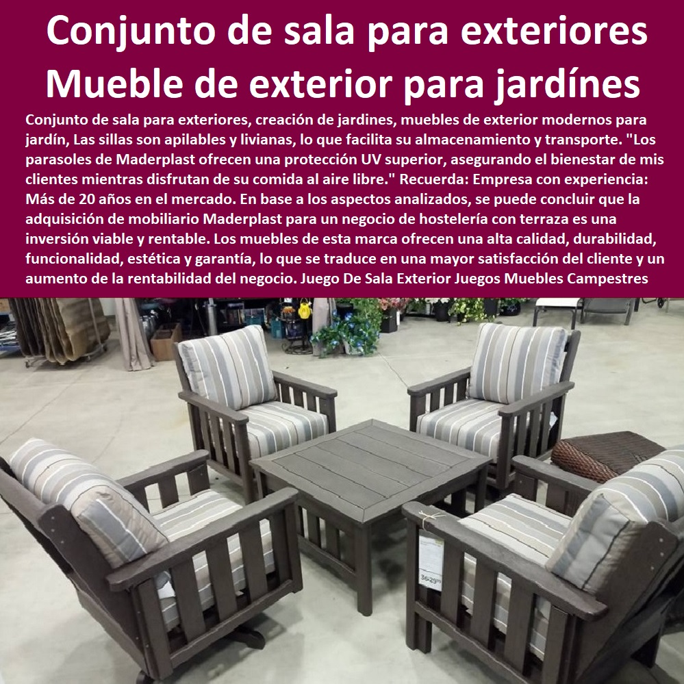 Juego De Sala Exterior  Muebles Para Exteriores 0 Muebles De Restaurantes 0 Amoblamiento De Hoteles 0  Comedor Para Negocio 0 Juego Mesas de exterior 0 Muebles Campestres De Exterior 0 Mobiliario Clubes 0  Amoblamiento Campestre Para Exteriores 0 Mobiliario madera 0 Mobiliario terraza de madera 0 Muebles campestres para hospedaje y resorts 0 Diseños de muebles campestres para exteriores 0 Muebles campestres para casas de campo 0 Muebles campestres para jardín rústico 0 Madera resistente intemperie 0 Mobiliario jardín madera 0 Muebles campestres de lujo para exteriores 0 Bancas de madera para exterior 0 Muebles campestres de madera para patio 0 Mobiliario de madera para balcón 0 Muebles madera sostenibles 0 Muebles exterior estilo granja 0 Muebles madera innovadores exterior 0 Bancos jardín madera 0 Muebles de madera para parques 0 Madera para exteriores 0 Bancos jardín madera 0 Muebles campestres de madera para patio 0 Madera para paisajismo exterior 0 Muebles campestres de madera reciclada 0 Muebles madera para piscinas 0 Muebles de estilo campestre para terraza 0 Sillas balancín estilo campestre Juegos Muebles Campestres Diseños de Exteriores Maderplast 0 Conjunto de sala exteriores Enfatiza en la mejora estética 0 Conjunto de sala para exteriores la creación de jardines 0 Muebles de exterior modernos de jardín 0 Juego De Sala Exterior Juegos Muebles Campestres Diseños de Exteriores Maderplast 0 Conjunto de sala exteriores Enfatiza en la mejora estética 0 Conjunto de sala para exteriores la creación de jardines 0 Muebles de exterior modernos de jardín 0