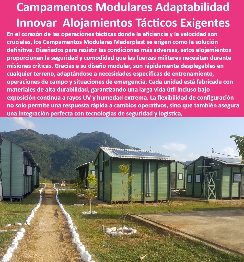 Campamentos Móviles Militares Campamentos Modulares Policía Maderplast 01 Campamentos de campo fortificados y seguros Soluciones de vivienda temporal militar Unidades de alojamiento de alta resistencia Estructura prefabricada ¿Cómo pueden los campamentos modulares de Maderplast adaptarse a diferentes entornos operativos? - Campamentos tácticos con tecnología de seguridad integrada - Estructuras móviles para alojamiento en zonas de conflicto - ¿Dónde puedo encontrar campamentos modulares resistentes para operaciones militares? - Alojamientos estratégicos para fuerzas de seguridad - ¿Cómo están equipados los campamentos móviles de Maderplast para la seguridad? - Módulos de campamento fortificados para seguridad - Unidades de alojamiento de emergencia para desastres - Estructuras prefabricadas para bases de defensa - Soluciones de alojamiento militar de rápida implementación - Soluciones eficientes de campamentos para emergencias - Instalaciones militares móviles para adaptabilidad operativa - Campamentos de alta resistencia a condiciones extremas - Campamentos modulares para despliegue rápido en conflictos - Infraestructura militar móvil para respuesta rápida - Alojamientos fortificados para operaciones policiales - Sistemas de alojamiento autónomos para policía y militares - Campamentos modulares personalizables para necesidades militares - ¿Cuáles son las características de las unidades de alojamiento de Maderplast para fuerzas especiales? - Campamentos militares modulares resistentes a climas adversos - Campamentos tácticos modulares para fuerzas especiales - Módulos de vivienda para situaciones de crisis - ¿Qué soluciones ofrece Maderplast para alojamientos de emergencia militar? - Soluciones de campamento para terrenos difíciles - Sistemas de campamento con integración de seguridad - Infraestructura adaptable para operaciones militares - Soluciones habitacionales temporales para tropas - Unidades de vivienda temporal de alta resistencia - Alojamientos móviles militares con alta durabilidad - Campamentos de campo seguros para operaciones Campamentos Móviles Militares Campamentos Modulares Policía Maderplast - 01 Campamentos de campo fortificados y seguros - Soluciones de vivienda temporal militar - Unidades de alojamiento de alta resistencia - Estructura prefabricada