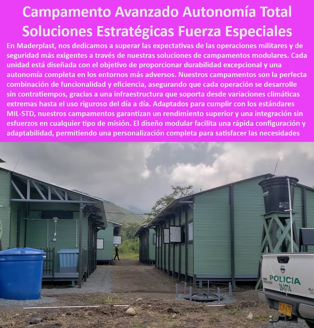 Campamentos Móviles Militares Campamentos Modulares Policía Maderplast 02 Campamentos con alta resistencia a climas adversos Módulos vivienda fuerzas especiales Campamentos estratégicos autónomos de defensa seguridad Policías Soluciones modulares campamentos fuerzas especiales - Campamentos modulares policía resistencia climática - Campamentos móviles equipados para todas las estaciones - ¿Qué soluciones ofrece Maderplast para alojamientos de emergencia? - ¿Cuáles son las opciones de campamentos modulares de Maderplast para la policía? - Campamentos móviles para defensa y seguridad - Campamentos tácticos para fuerzas de seguridad - Alojamientos policiales resistentes y móviles - Instalaciones móviles para respuesta rápida a emergencias - Campamentos operativos policiales en climas extremos - ¿Cómo resisten los campamentos de Maderplast a climas adversos? - Campamentos estratégicos móviles para situaciones adversas - Unidades de alojamiento para operaciones de campo - Infraestructura modular para zonas de conflicto - ¿Dónde puedo encontrar campamentos estratégicos autónomos para fuerzas de seguridad? - Módulos prefabricados para bases operativas militares - Campamentos para operaciones militares especiales - Módulos de alojamiento militar con autonomía total - Infraestructuras de campamento para condiciones extremas - Soluciones de campamento para fuerzas armadas móviles - Campamentos policiales modulares adaptativos - Soluciones habitacionales para personal de seguridad - Sistemas de vivienda autónoma para misiones críticas - ¿Qué características tienen los módulos de vivienda para fuerzas especiales de Maderplast? - Campamentos de supervivencia militar en entornos hostiles - Campamentos de emergencia autónomos para desastres - Campamentos modulares de rápida implementación - Sistemas de vivienda rápida para operaciones policiales - Alojamientos militares autónomos Maderplast - Módulos de campamento para terrenos difíciles Campamentos Móviles Militares Campamentos Modulares Policía Maderplast - 02 Campamentos con alta resistencia a climas adversos - Módulos vivienda fuerzas especiales - Campamentos estratégicos autónomos de defensa seguridad  Policías