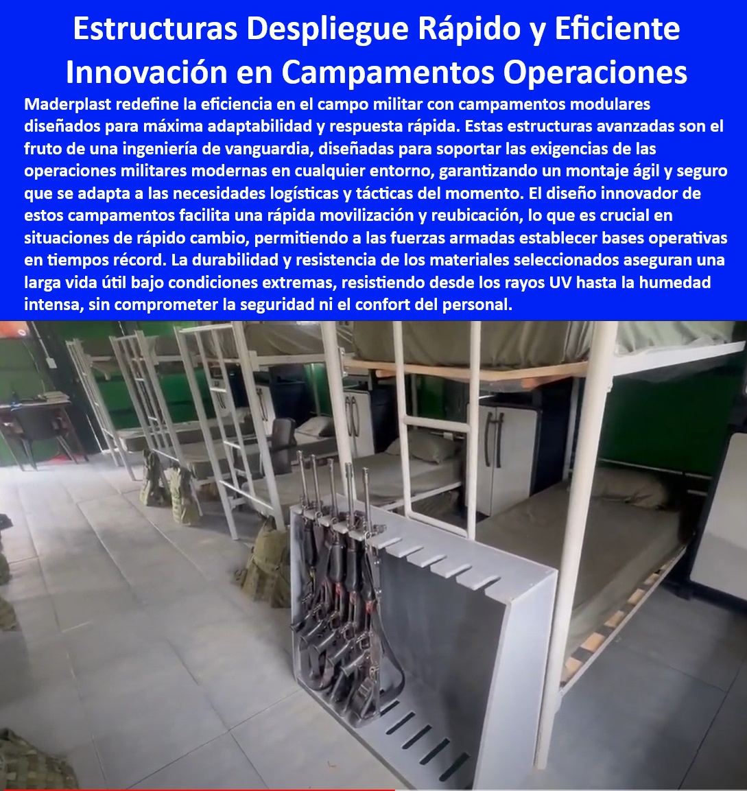 Construcción 0 Campamentos Navales Militares Armado De La Armada Maderplast 0 Equipamiento especializado para campamentos navales Lista de verificación montaje campamento armada Tendencias en diseño de Naval militares campamentos Construcción 0 Busco campamentos militares diseñados para condiciones marítimas, ¿qué opciones hay? - Instalaciones tácticas portátiles para la armada - Necesito equipamiento especializado para un campamento naval, ¿qué recomiendas? - Campamentos marítimos autónomos y sostenibles - Campamentos navales diseñados para rápida movilización - Campamentos operativos móviles para seguridad marítima - Equipamiento especializado para operaciones navales - Campamentos para entrenamiento y operaciones navales - Infraestructuras desplegables para la armada - Tecnología avanzada en campamentos navales - Integración de tecnología en campamentos navales - ¿Qué soluciones de alojamiento hay disponibles para la armada en zonas costeras? - Sistemas de alojamiento para personal naval - Campamentos militares con resistencia a condiciones marinas - Instalación rápida de campamentos para la defensa naval - Montaje eficiente de campamentos en zonas costeras - Muéstrame opciones de campamentos modulares para operaciones navales. - Montaje rápido de campamentos navales militares - Soluciones de vivienda para unidades navales desplegadas - Campamentos marinos adaptativos para operaciones - Soluciones de alojamiento móvil para fuerzas navales - Campamentos de la armada con facilidades completas - Innovación en alojamiento temporal naval - Sistemas modulares de vivienda para la armada - Configuraciones flexibles en campamentos navales - Diseño modular de campamentos para la armada - Personalización de campamentos para misiones navales - Campamentos navales duraderos y seguros - Equipos de campamento con protección UV y salinidad - ¿Cómo puedo encontrar campamentos navales militares con montaje rápido? Campamentos Navales Militares Armado De La Armada Maderplast 0 Equipamiento especializado para campamentos navales - Lista de verificación montaje campamento armada - Tendencias en diseño de Naval militares campamentos