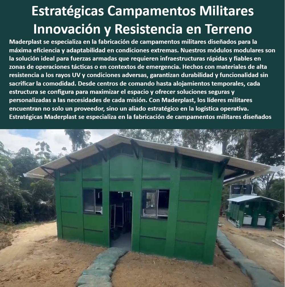 Construcción De Campamento Diseñó Militar Rápido Duradero Maderplast 0 Campamentos tácticos transportables para cualquier clima Soluciones de alojamiento para fuerzas armadas Instalaciones operativas in situ para comando militar Campamentos tácticos modulares compra - Instalación rápida campamento militar - Alojamiento emergencia fuerzas armadas - Campamentos modulares autónomos suministro - Soluciones alojamiento desastres naturales - Campamento obra construcción rápida - Módulos alojamiento militar transportables - Suministro campamentos resistentes clima extremo - Instalaciones operativas móviles fuerzas armadas - Campamentos militares duraderos y flexibles - Sistemas alojamiento modular fuerzas especiales - Campamento modular configuración personalizada - Módulos prefabricados instalación militar - Soluciones alojamiento temporal militares - Campamentos móviles autónomos fuerzas armadas - Estructuras temporales resistencia climática extrema - Campamento comando militar rápido despliegue - Refugios modulares rápidos armables - Campamento modular fuerzas operativas - Campamentos tácticos para desastres inmediatos - Soluciones alojamiento rápido comando de operaciones - Campamento transportable montaje rápido - Soluciones habitacionales móviles militares - Instalaciones campamento rápido personalizado - Campamentos modulares para operaciones tácticas - 5 Preguntas Clave para Búsquedas por Voz - ¿Cómo puedo instalar un campamento militar rápidamente? - ¿Dónde comprar campamentos modulares para condiciones extremas? - ¿Qué soluciones de alojamiento existen para emergencias rápidas? - ¿Cómo asegurar un campamento resistente para las fuerzas armadas? - ¿Cuál es el mejor proveedor de campamentos móviles para desastres? Construcción De Campamento Diseñó Militar Rápido Duradero Maderplast 0 Campamentos tácticos transportables para cualquier clima - Soluciones de alojamiento para fuerzas armadas - Instalaciones operativas in situ para comando militar