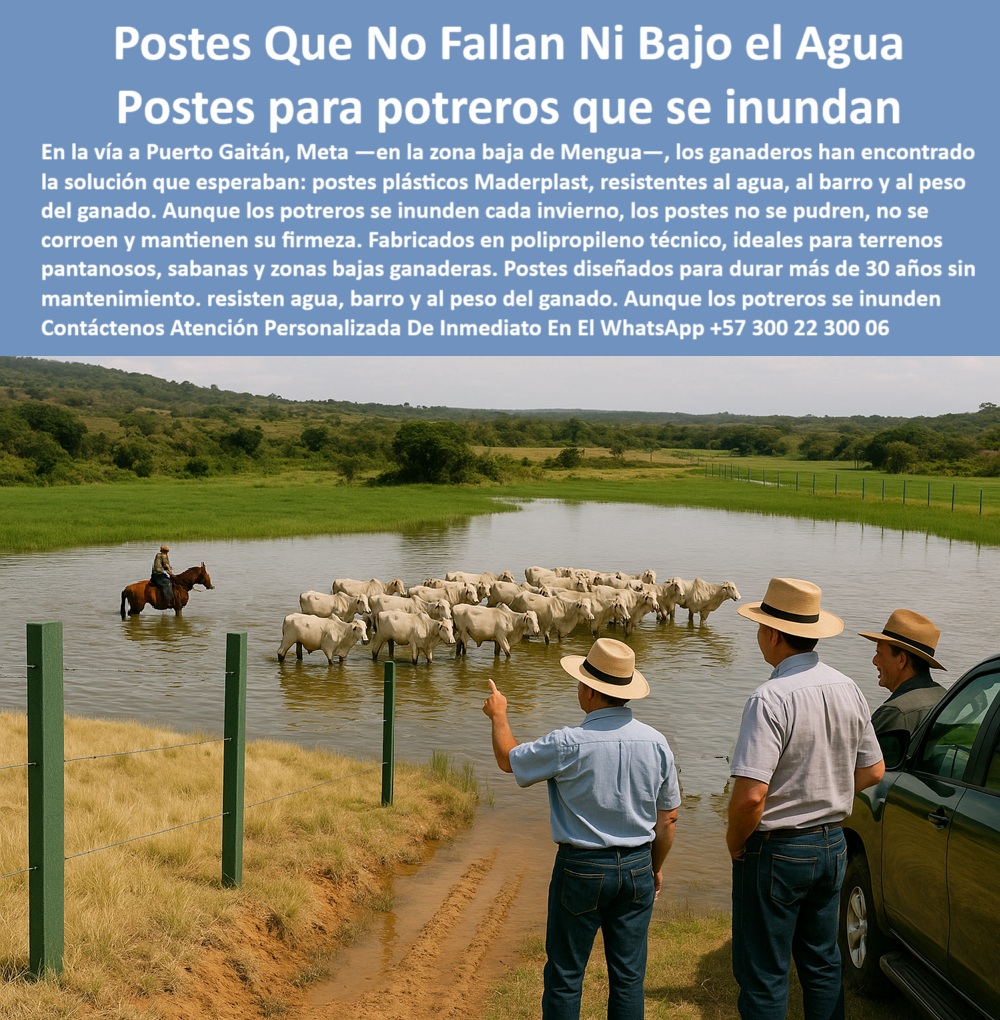 Postes Plásticos Para Inundaciones Cercas En Lagunas Y Humedad Maderplast 0 postes plásticos para potreros bajos inundables postes reciclables para ganadería moderna e intensiva postes sin mantenimiento para potreros inundables La imagen tomada en un potrero inundado de la zona baja de Menegua, Puerto Gaitán, Meta, muestra cómo los postes plásticos Maderplast se mantienen firmes, sin oxidarse ni deformarse, pese a estar bajo el agua. Este sistema de cerramiento ha sido validado por ganaderos locales como solución definitiva para sabanas bajas, terrenos fangosos y zonas con caños o lagunas temporales. Fabricados con polipropileno técnico reciclado, los postes Maderplast resisten el peso del ganado, la humedad constante, el barro, la presión de los alambres tensados y no requieren mantenimiento. Su durabilidad comprobada de más de 30 años los convierte en la inversión más confiable para ganaderos exigentes. Maderplast transforma las limitaciones del terreno en oportunidades de productividad ganadera sostenible. LISTADO DE OTROS PRODUCTOS SIMILARES DE  MADERPLAST:, - campo llanero cercado con tecnología plástica reciclada, - poste plástico que mantiene firmeza en terrenos fangosos, - poste plástico para fincas de Meta y zonas bajas, - poste plástico sin mantenimiento en sabanas húmedas, - sabana baja con postes plásticos verdes visibles en agua, - vacas cruzan paso anegado junto a postes plásticos, - Poste plástico técnico para condiciones extremas ganaderas., - poste plástico para sabanas llaneras en temporada de lluvia, - poste-plástico-sin-mantenimiento, - ¿Qué poste sirve para cercas en sabanas anegadas de Meta?, - poste-plástico-larga-duración, - poste plástico que soporta inundación en época invernal, - cerca recta con postes en zona de charco natural, - poste plástico que no requiere aisladores, - poste plástico que no se dobla ni se pudre, - poste-plástico-ganadería-intensiva, - Poste para cercas de ganado que resista agua estancada., - poste-plástico-en-zona-baja, - poste plástico aprobado por ganaderos de Puerto Gaitán, - poste plástico para pasos de ganado sobre agua, - poste plástico firme en terreno húmedo con ganado, - poste-plástico-para-sabanas-llaneras, - poste plástico resistente a corrientes lentas de agua, - La imagen tomada en un potrero inundado de la zona baja de Menegua, Puerto Gaitán, Meta, muestra cómo los postes plásticos Maderplast se mantienen firmes, sin oxidarse ni deformarse, pese a estar bajo el agua. Este sistema de cerramiento ha sido validado por ganaderos locales como solución definitiva para sabanas bajas, terrenos fangosos y zonas con caños o lagunas temporales. Fabricados con polipropileno técnico reciclado, los postes Maderplast resisten el peso del ganado, la humedad constante, el barro, la presión de los alambres tensados y no requieren mantenimiento. Su durabilidad comprobada de más de 30 años los convierte en la inversión más confiable para ganaderos exigentes. Maderplast transforma las limitaciones del terreno en oportunidades de productividad ganadera sostenible. LISTADO DE OTROS PRODUCTOS SIMILARES DE  MADERPLAST:, - vacas avanzan junto a cerca de alta resistencia plástica, - poste-plastico-contra-inundaciones, - poste plástico reciclado para cercas sumergidas, - poste-plastico-terrenos-dificiles, - poste plástico para proyectos de ganadería ecológica, - poste-plastico-inundacion-meta-ganaderia-potreros-humedos.jpg, - poste plástico para ganadería intensiva en zonas anegadas, - ganaderos inspeccionan cerca plástica en potrero inundado, - poste plástico que no requiere pintura ni recubrimiento, - poste plástico resistente al desgaste por ganadería intensiva, - ¿Dónde encuentro postes para zonas ganaderas bajas?, - poste plástico de bajo impacto ambiental y alta eficiencia, - poste plástico dieléctrico que no flota ni se oxida, - sistema de cerca firme en temporada de inundación, - poste plástico visible aún en agua estancada, - poste-plastico-cercas-con-barro, - Poste reciclado con duración comprobada en terrenos anegados., - poste plástico que resiste barro, agua y peso de ganado, - poste plástico con más de 30 años de duración, - ganaderos observan cerca resistente al barro y al agua, - poste plástico funcional en linderos inundables, - poste plástico técnico para potreros con caños o lagunas, - poste-plastico-potreros-inundables, - poste plástico ideal para cercar humedales ganaderos, - imagen real de ganadería con inundación controlada, - poste plástico ideal para sabanas de la altillanura, - ¿Qué poste aguanta barro, agua y peso de vacas?, - ¿Cuál es el mejor poste plástico para ganado en zonas húmedas?, - poste plástico para potreros que se inundan, - Poste plástico resistente al agua y barro para potreros inundables., - ¿Qué poste puedo usar si mi potrero se inunda cada invierno?, - poste-plastico-puerto-gaitan-meta, - ¿Cuál poste usar en sabanas de Puerto Gaitán inundadas? 0 Postes Plásticos Para Inundaciones Cercas En Lagunas Y Humedad Maderplast 0 postes plásticos para potreros bajos inundables, - postes reciclables para ganadería moderna e intensiva, - postes sin mantenimiento para potreros inundables,