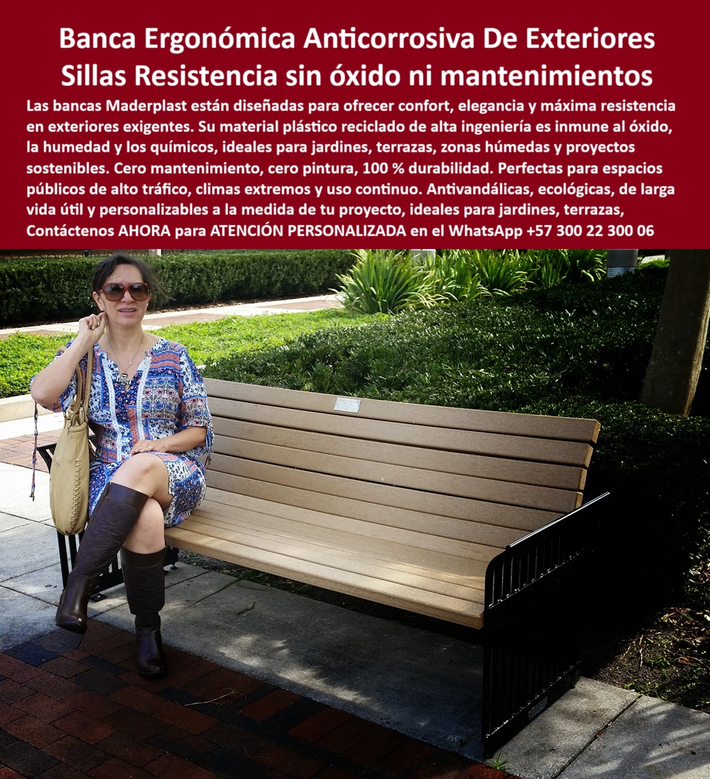 Bancas Exteriores Armónicas Mobiliario Ecológico Urbano sillas anatómicas Maderplast 0 Muebles para áreas verdes diseño ergonómico cero corrosión Bancas para zonas húmedas resistentes a productos químicos Sillas banca 0  Bancas Exteriores Armónicas Mobiliario Ecológico Urbano sillas anatómicas Maderplast 0 Muebles para áreas verdes diseño ergonómico, cero corrosión, - Bancas para zonas húmedas resistentes a productos químicos Sillas banca