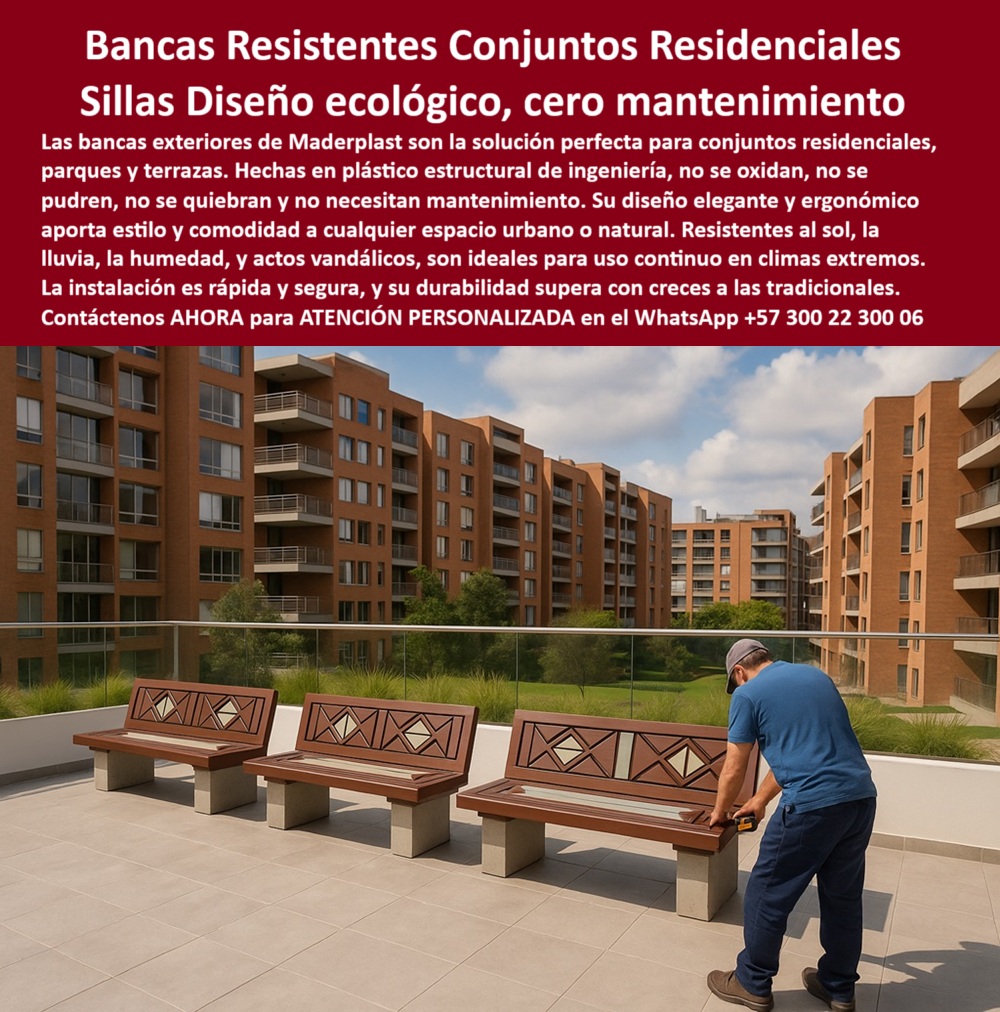Bancas Exteriores De Jardínes Mobiliario Ecológico Sillas De Paisajismo Maderplast 0 Bancas exteriores para conjuntos Bancas exteriores duraderas para conjuntos residenciales sin mantenimiento Bancos para parques resistentes 0  Bancas Exteriores De Jardínes Mobiliario Ecológico Sillas De Paisajismo Maderplast 0 Bancas exteriores para conjuntos, - Bancas exteriores duraderas para conjuntos residenciales, sin mantenimiento Bancos para parques resistentes