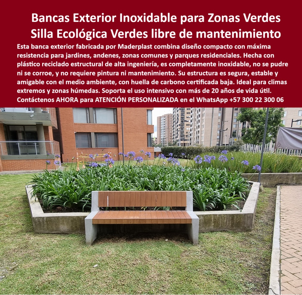 Bancas Exteriores Mobiliario Ecológico Durable de exteriores jardines Maderplast 0 Bancas comunitarias inoxidables Sillas plásticas recicladas huella de carbono baja larga vida útil Sillas plásticas recicladas Mobil 0  Bancas Exteriores Mobiliario Ecológico Durable de exteriores jardines Maderplast 0 Bancas comunitarias inoxidables, - Sillas plásticas recicladas huella de carbono baja, larga vida útil, Sillas plásticas recicladas Mobil