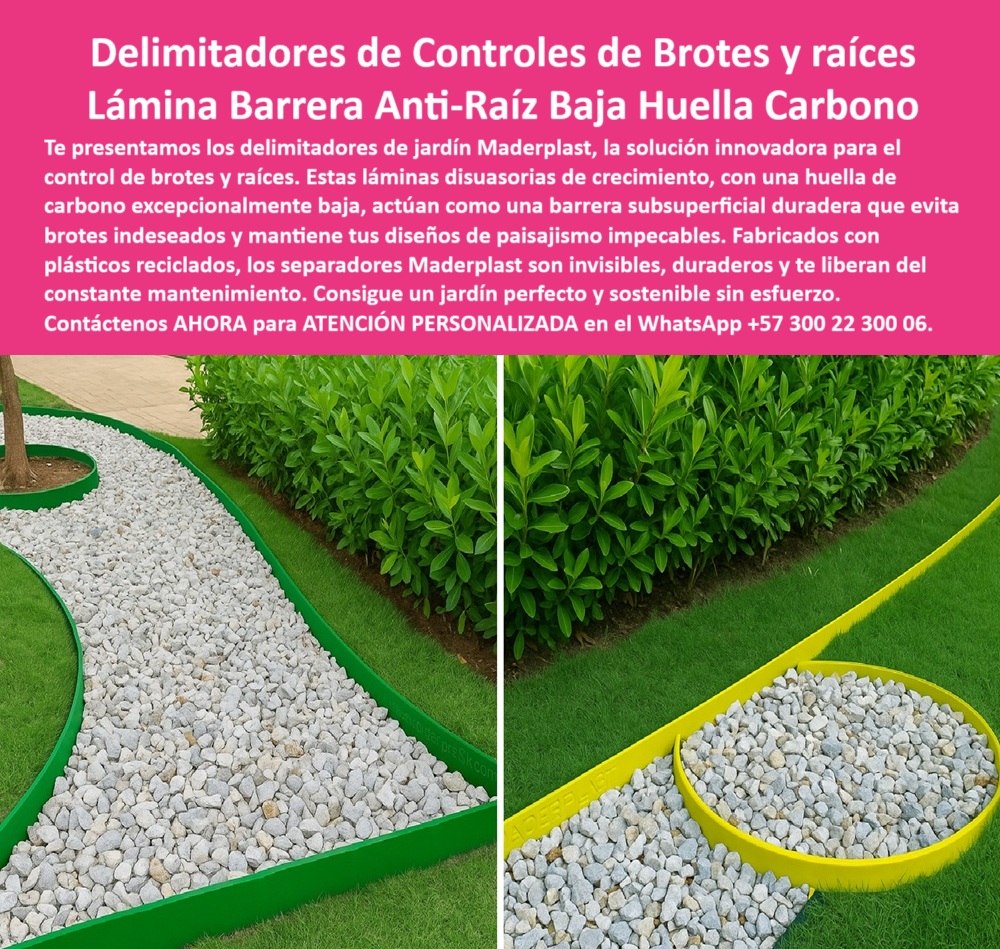 Delimitadores de Jardín Anti raíz Bordes Invisibles Duraderos Separador Maderplast 0 Láminas disuasorias crecimiento plantas huella carbono baja Láminas control de brotes Barrera raíces subsuperficial evita brotes 0  Delimitadores de Jardín Anti raíz Bordes Invisibles Duraderos Separador Maderplast 0 Láminas disuasorias crecimiento plantas huella carbono baja, - Láminas control de brotes, - Barrera raíces subsuperficial evita brotes,