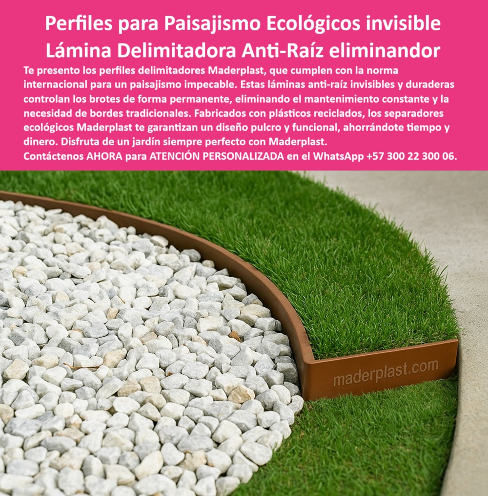 Delimitadores de Jardín Anti raíz Bordes Invisibles Duraderos Separador Maderplast 0 Perfiles para paisajismo norma internacional Láminas control de brotes evitan mantenimiento constante Perfiles delimitadores ecoló 0 Delimitadores de Jardín Anti raíz Bordes Invisibles Duraderos Separador Maderplast 0 Perfiles para paisajismo norma internacional, - Láminas control de brotes evitan mantenimiento constante, - Perfiles delimitadores ecoló