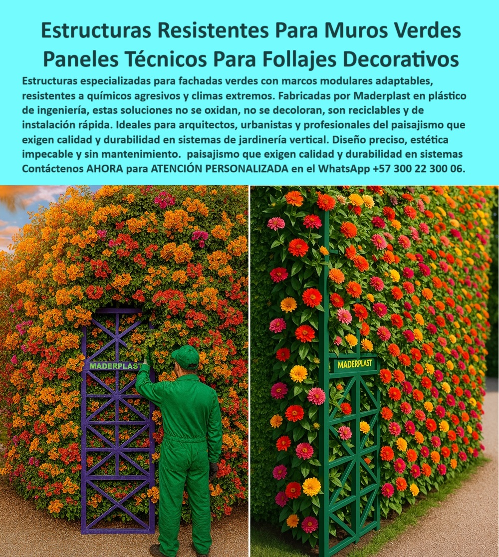 Estructuras Jardines Verticales Muros laminas Impermeables estructurales Maderplast 0 Estructuras personalizables medidas y diseño exacto Paneles para fachadas resistentes químicos agresivos Marcos para follaje ligero verde 0  Estructuras Jardines Verticales Muros laminas Impermeables estructurales Maderplast 0 Estructuras personalizables medidas y diseño exacto, - Paneles para fachadas resistentes químicos agresivos, - Marcos para follaje ligero verde