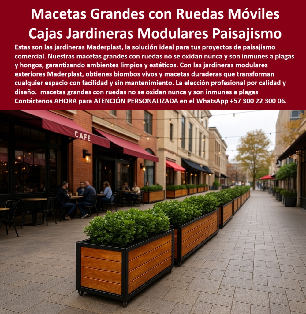 Jardineras Móviles Separadoras De Ambientes Biombos Vivos Macetas Maderplast 0 Macetas grandes con ruedas no se oxidan nunca Jardineras modulares exteriores inmunes a plagas de hongos Proyectos paisajismo comercial Jardineras 0  Jardineras Móviles Separadoras De Ambientes Biombos Vivos Macetas Maderplast 0 Macetas grandes con ruedas no se oxidan nunca, - Jardineras modulares exteriores inmunes a plagas de hongos, Proyectos paisajismo comercial Jardineras