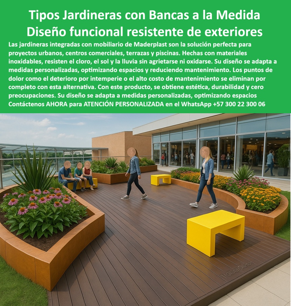 Materas Modernas Jardineras Integradas Mobiliario Comercial Macetas Maderplast 0 Mobiliario personalizado medidas y diseño exacto Bancas para piscinas resistentes cloro y químicos Muebles con jardineras inoxidables Materas 0  Materas Modernas Jardineras Integradas Mobiliario Comercial Macetas Maderplast 0 Mobiliario personalizado medidas y diseño exacto, - Bancas para piscinas resistentes cloro y químicos, - Muebles con jardineras inoxidables Materas