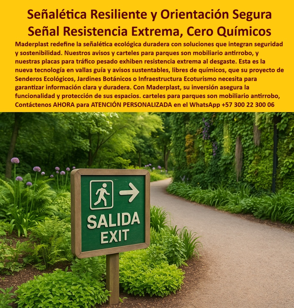 Señalética Ecológica Duradera Carteles Informativos Vallas Guía Avisos Maderplast 0 Mobiliario parques anti robo avisos y carteles Placas avisos tráfico pesado resistencia extrema desgaste Avisos sustentables cero químicos 0  Señalética Ecológica Duradera Carteles Informativos Vallas Guía Avisos Maderplast 0 Mobiliario parques anti robo avisos y carteles, - Placas avisos tráfico pesado resistencia extrema desgaste, - Avisos sustentables cero químicos
