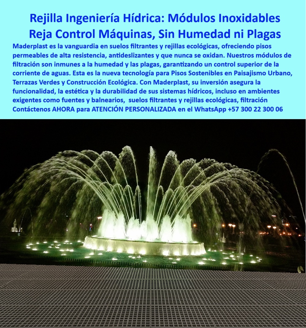 Suelos Filtrantes Drenaje Control Aguas rejillas ecológicas Piso Sostenible Maderplast 0 Pisos permeables alta resistencia antideslizantes no se oxidan Módulos filtración inmunes a humedad y plagas Control escorrentia 0  Suelos Filtrantes Drenaje Control Aguas rejillas ecológicas Piso Sostenible Maderplast 0 Pisos permeables alta resistencia, antideslizantes, no se oxidan, Módulos filtración inmunes a humedad y plagas, Control escorrentia