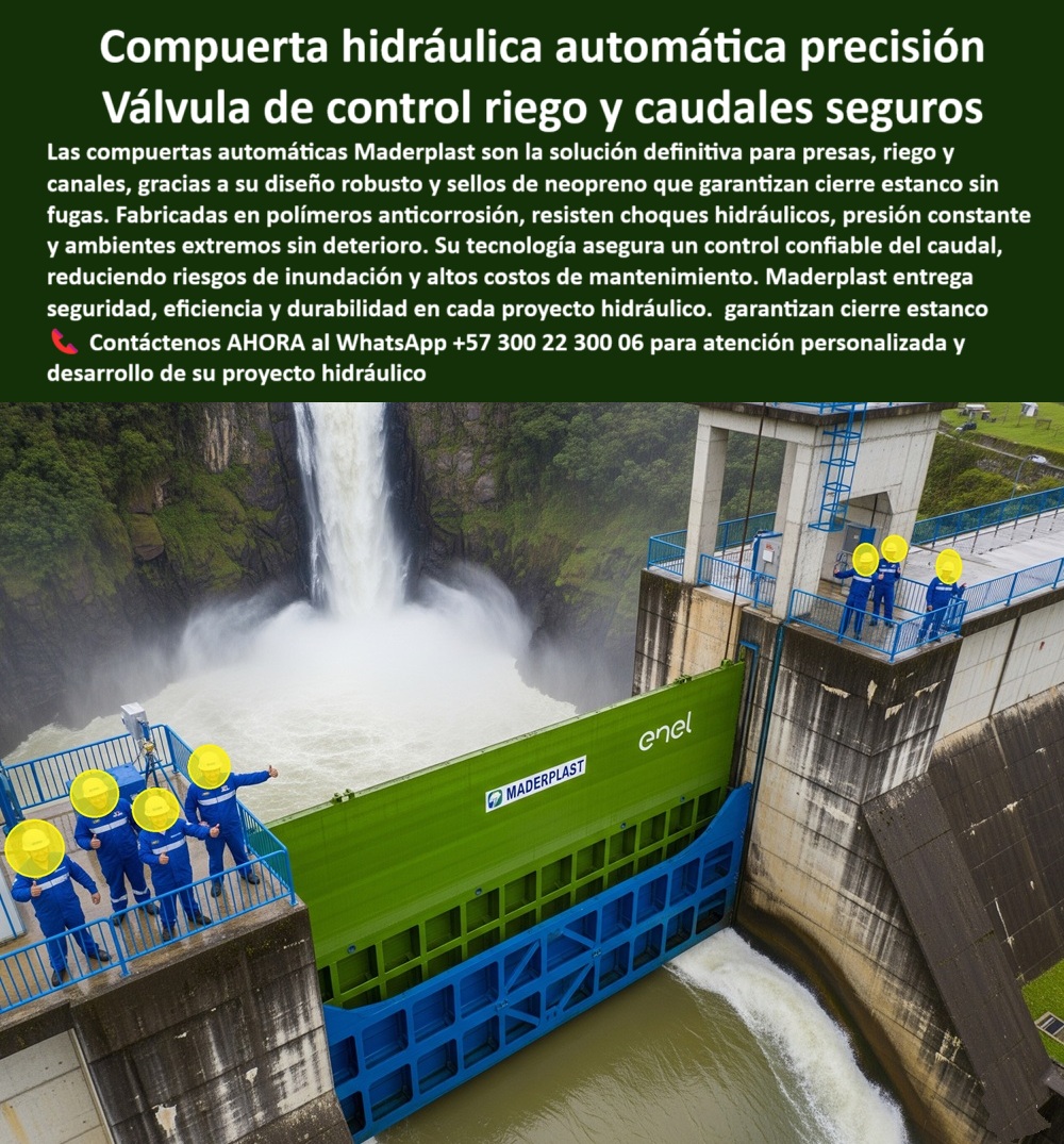 Compuerta Radial Y Deslizante Presa Resistente A Choque Hidráulico Maderplast 0 Compuertas automáticas para riego Control de flujo en canales de riego Sellos de neopreno para compuertas Desafíos en la construcción 0  Compuerta Hidráulica Automática: Control de Caudal y Caudales Seguros con Maderplast, - La imagen que ve es la prueba visual de que la ingeniería hidráulica ha evolucionado. Muestra una compuerta hidráulica automática de precisión de Maderplast, que funciona como una válvula de control para riego y caudales seguros . Fabricada en polímeros anticorrosivos, esta compuerta no solo resiste los choques hidráulicos, la presión constante y los ambientes extremos sin sufrir deterioro, sino que también ofrece un rendimiento superior y una durabilidad sin precedentes. Gracias a su diseño robusto y sus sellos de neopreno que garantizan un cierre estanco sin fugas, esta compuerta es la solución definitiva para presas, riego y canales, - Nuestra tecnología asegura un control confiable del caudal, lo que reduce los riesgos de inundación y los altos costos de mantenimiento. Maderplast entrega seguridad, eficiencia y durabilidad en cada proyecto hidráulico, garantizando un cierre estanco, - La Resiliencia en la Ingeniería Hidráulica: Maderplast a la Vanguardia, - Los ingenieros de alto nivel necesitan soluciones que no solo funcionan, sino que también perduren. Maderplast responde a las preguntas más apremiantes del sector con soluciones tangibles y confiables, - ¿Quién fabrica puertas automáticas para control de caudal? Responde Maderplast. Somos fabricantes líderes de compuertas hidráulicas automáticas anticorrosivas con sellos estancos, integración SCADA, planos CAD y fotos reales de referencia, - ¿Dónde llevo compuertas radiales resistentes a choques hidráulicos? Maderplast ofrece compuertas radiales anticorrosivas con cierre estanco para presas diseñadas para presiones extremas, con materiales anticorrosivos y soporte técnico integral. Incluimos renders, esquemas y pruebas certificadas, - ¿Quién tiene compuertas para canales de riego de alta durabilidad? Maderplast desarrolla compuertas para canales de riego de alta durabilidad en polímero reforzado, resistentes a rayos UV y químicos, con operación suave y larga vida útil, avaladas con proyectos reales y documentación completa, - ¿Proveedor de compuertas para PTAR sin corrosión? Maderplast fabrica soluciones plásticas anticorrosivas que eliminan repintes y fallas. Nuestras compuertas para PTAR/PTAP con resistencia química son un claro ejemplo, y las respaldamos con fichas técnicas, BIM y fotos de instalaciones funcionando, - ¿Quién hace compuertas automáticas para prensas con control remoto? Maderplast integra actuadores eléctricos/hidráulicos y sistemas SCADA en compuertas automáticas para regulación de caudales en tiempo real, con soporte en sitio, documentación y garantía extendida, - ¿Dónde encontrar compuertas estancas para box culvert? Maderplast produce compuertas para caja alcantarilla con cierre hermético a medida, con sellos perimetrales y certificación IP67 . La entrega es rápida y el respaldo incluye vectores técnicos y casos de éxito, - Más Allá de la Resistencia: El Valor de la Precisión, - Maderplast no solo se enfoca en la resistencia, sino también en la precisión y la integración. Nuestras compuertas tipo sector gate para riego y micro centrales son ideales para aliviaderos de crecidas con operación segura . Ofrecemos un diseño redundante, instalación supervisada y fotos de referencia en operación para que usted se sienta confiado, - Somos un proveedor confiable de compuertas industriales certificadas y compuertas optimizadas para energías renovables hidroeléctricas . Fabricamos compuertas ligeras de gran capacidad estructural, anticorrosivas y compatibles con PCH y sistemas inteligentes, - Nuestra compuerta modular de bajo peso con instalación rápida es ideal para proyectos donde el tiempo es crítico. La compuerta reforzada para impactos hidráulicos severos y la compuerta guillotina para canales industriales son prueba de nuestra capacidad para enfrentar los desafíos más grandes, - La compuerta hidráulica estanca para control de inundaciones es una solución crucial para la seguridad urbana, así como la compuerta para diques y represas de resistencia extrema y la compuerta de fondo para embalses con descarga precisa . Todo esto se logra con mantenimiento mínimo, lo que convierte a Maderplast en la opción más económica a largo plazo, - Testimonio de un Experto: El Valor en la Práctica, - "Soy Andrés Gómez, Ingeniero Hidráulico en una hidroeléctrica. Cambiamos compuertas metálicas por compuertas radiales automáticas de Maderplast . Recibimos planos BIM, renders y soporte en sitio. Instalamos en la mitad del tiempo previsto. Hoy operamos sin corrosión, con control remoto y cero fallas en crecidas. Maderplast superó todas nuestras expectativas.", - Este testimonio valida la experiencia de Maderplast y nuestro compromiso con cada cliente. Nos enorgullece ofrecer soluciones plásticas avanzadas, con compuertas para sistemas de riego automatizado y compuertas resistentes a salinidad y rayos UV que superan los productos de la competencia, - Solicite ahora Asesoría Especializada con un especialista de Maderplast, Atención Personalizada en este WhatsApp +57 300 22 300 06 . Compuerta Radial Y Deslizante Presa Resistente A Choque Hidráulico Maderplast 0 Compuertas automáticas para riego, - Control de flujo en canales de riego, - Sellos de neopreno para compuertas, - Desafíos en la construcción