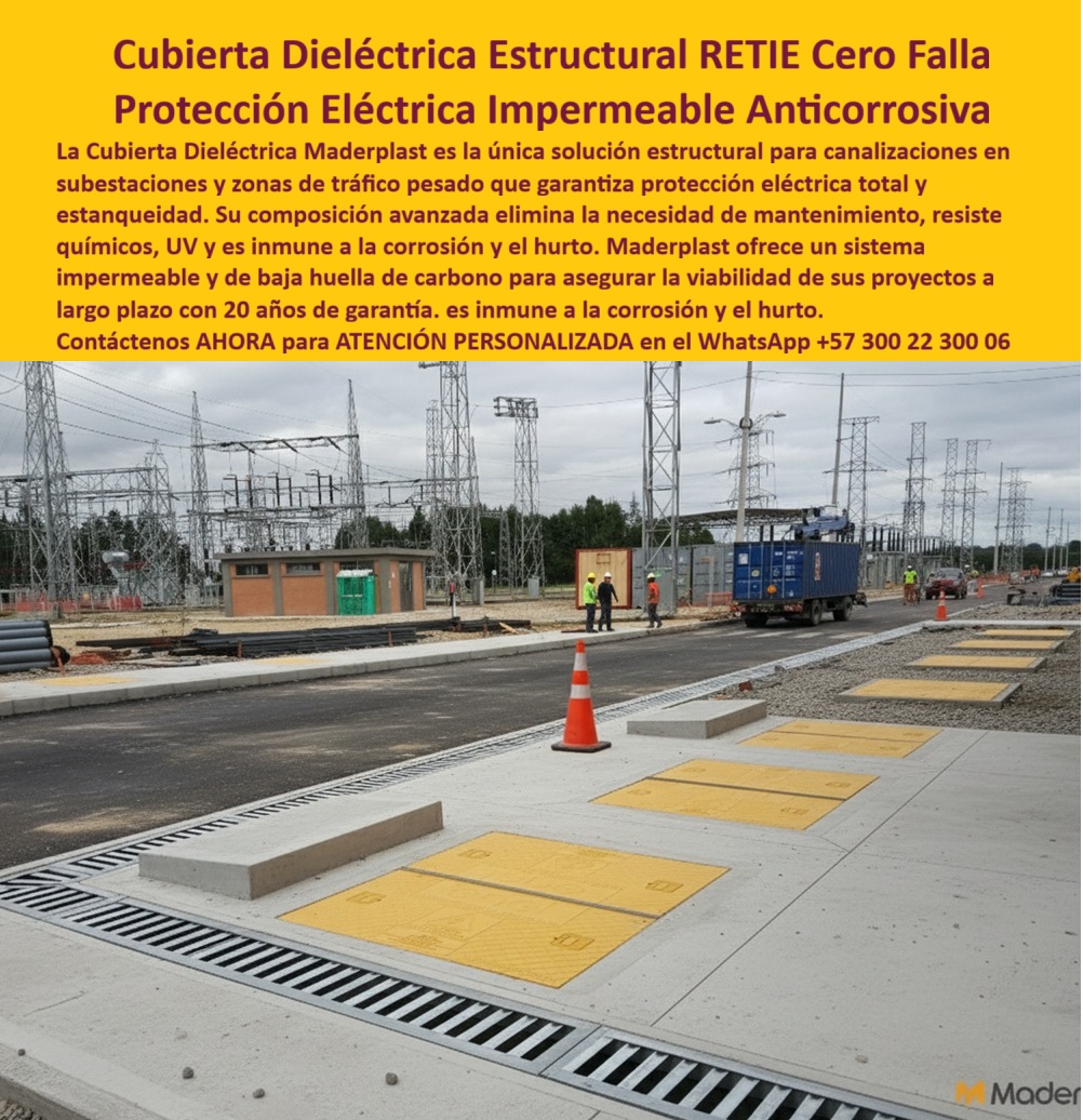 Cubierta Canalización Tapa Impermeable Estanca Maderplast 0 Cubierta dieléctrica estructural protección de redes eléctricas y cámaras de inspección resistente y anticorrosiva de Sistema estructural intersecciones de cableado eléctrico Retie