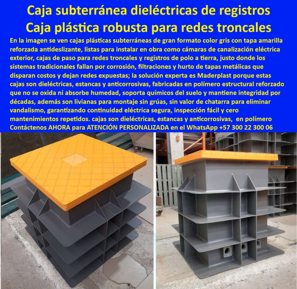Caja de Instalaciones cajas canalizaciones con tapa Marcos Maderplast 0 Sistema de canalización protegido contra humedad, Cajas de registro fotovoltaica resistente UV, Cámara visita saneamiento obra limpia, Registro de paso peatonal alta visita Caja de Instalaciones cajas canalizaciones con tapa Marcos Maderplast 0 Sistema de canalización protegido contra humedad Cajas de registro fotovoltaica resistente UV Cámara visita saneamiento obra limpia Registro de paso peatonal alta visita