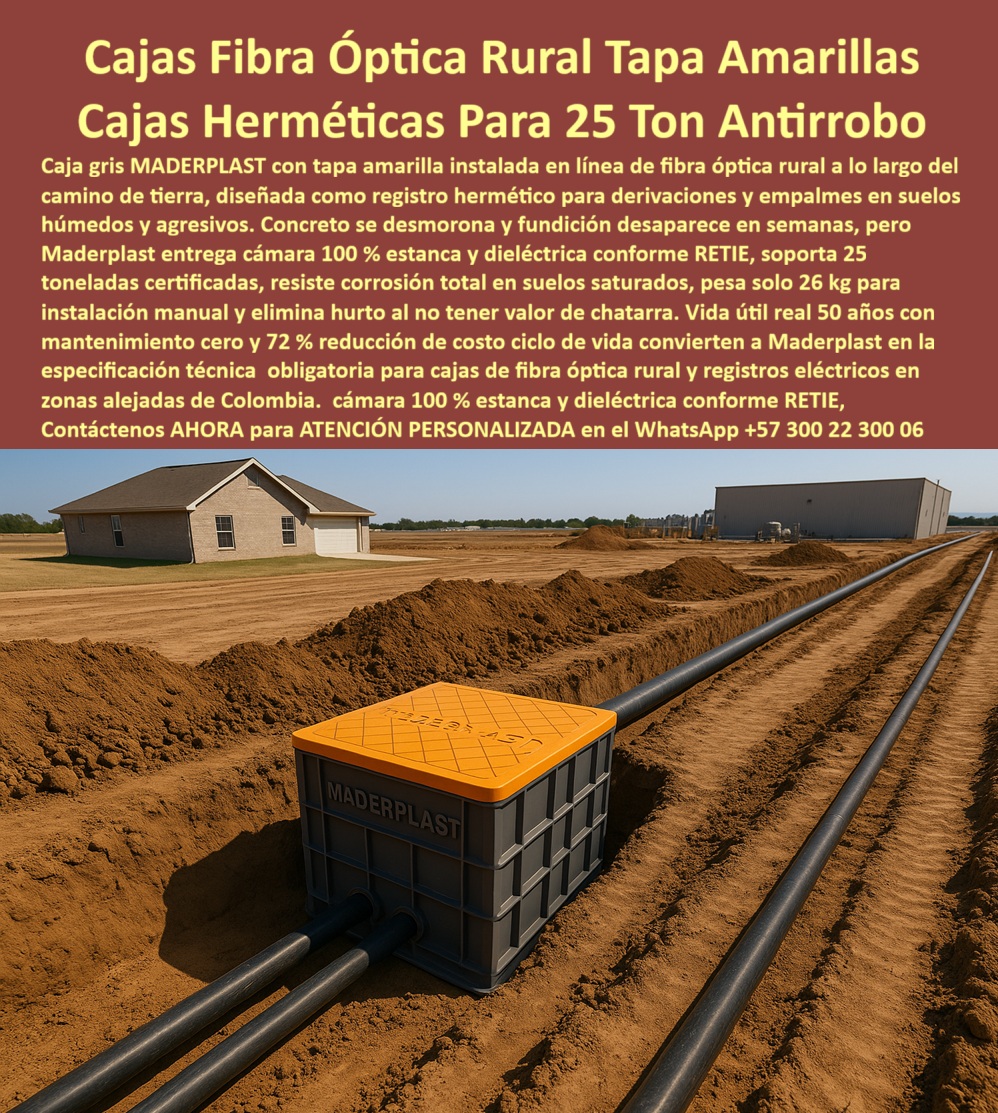 Cajas Canalizaciones Marcos Y Tapa Caja De Inspección Hermética Maderplast 0 Cajas de paso redes subterráneas plástica, Solución infraestructura eléctrica agroindustrial estanca, Arquetas inspección alta visibilidad, Contenedor técnico soterrado Cajas Canalizaciones Marcos Y Tapa Caja De Inspección Hermética Maderplast 0 Cajas de paso redes subterráneas plástica Solución infraestructura eléctrica agroindustrial estanca Arquetas inspección alta visibilidad Contenedor técnico soterrado