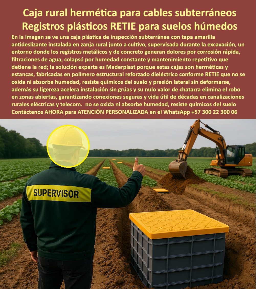 Cajas Canalizaciones Marcos Y Tapa Caja De Inspección Hermética Maderplast 0 caja rural hermética para cables subterráneos, registro eléctrico plástico estanco, caja para suelos húmedos, caja de inspección plástica RETIE para canalización rural Cajas Canalizaciones Marcos Y Tapa Caja De Inspección Hermética Maderplast 0 caja rural hermética para cables subterráneos registro eléctrico plástico estanco caja para suelos húmedos caja de inspección plástica RETIE para canalización rural