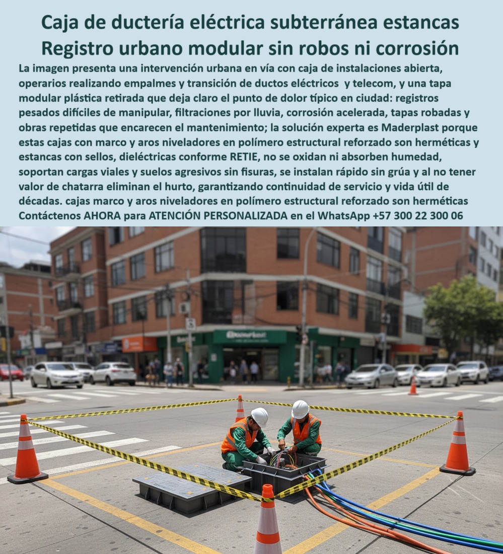 Cajas Con Tapa Subterráneas Caja Canalización Empalmes Eléctricos Maderplast 0 Cajas de paso con ajuste de profundidad telescópico, Marcos niveladores para vías y andenes, Infraestructura subterránea compatible BIM, Cajas de inspección hermética Cajas Con Tapa Subterráneas Caja Canalización Empalmes Eléctricos Maderplast 0 Cajas de paso con ajuste de profundidad telescópico Marcos niveladores para vías y andenes Infraestructura subterránea compatible BIM Cajas de inspección hermética