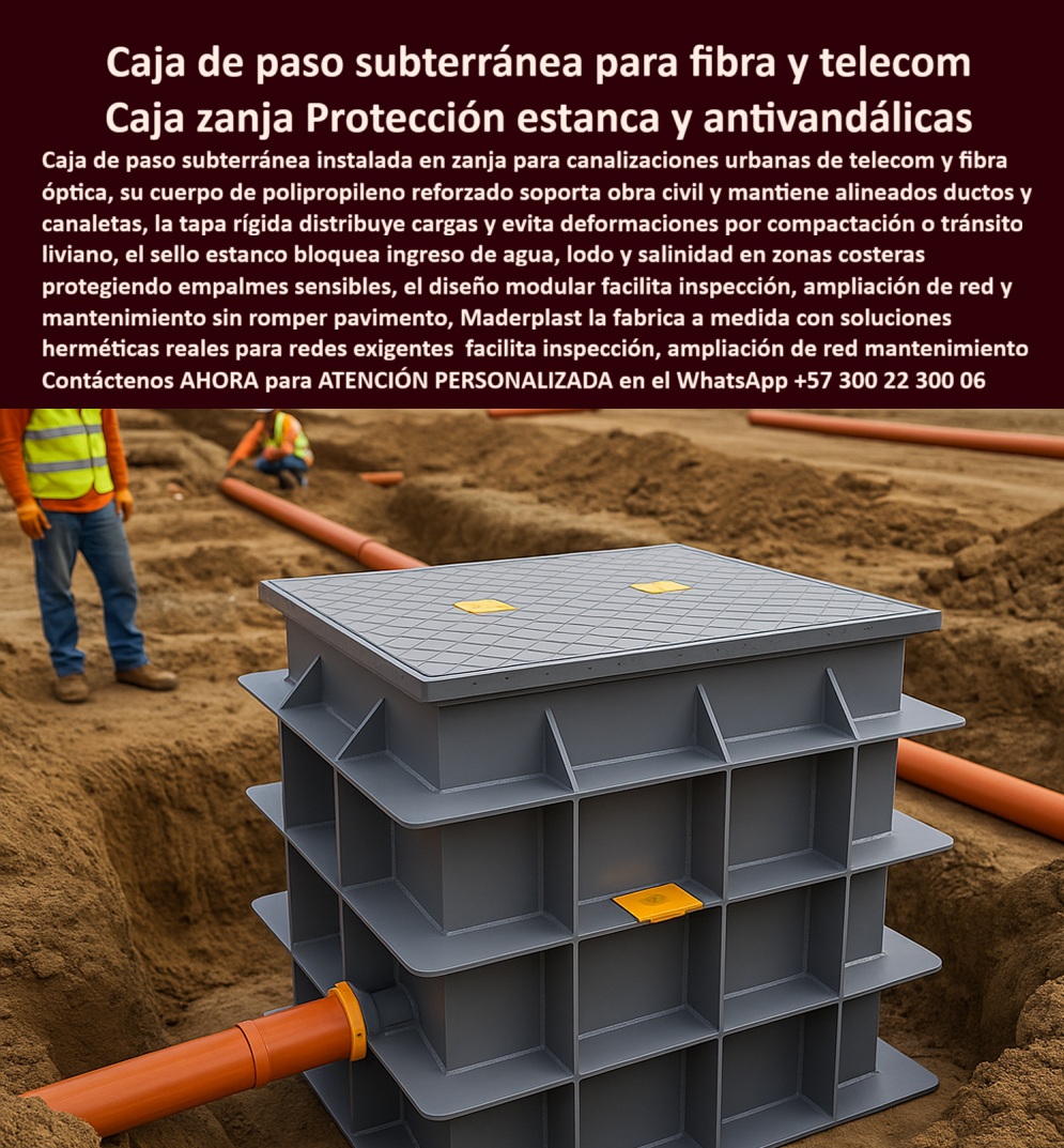 Canalizaciones Caja Tapa Marcos Urbanismo Canales Ductos Canaletas Maderplast 0 caja de paso subterránea para fibra óptica, registro telecom estanco para canalizaciones, caja de inspección polipropileno reforzado, cámara subterránea para empalme Canalizaciones Caja Tapa Marcos Urbanismo Canales Ductos Canaletas Maderplast 0 caja de paso subterránea para fibra óptica registro telecom estanco para canalizaciones caja de inspección polipropileno reforzado cámara subterránea para empalme