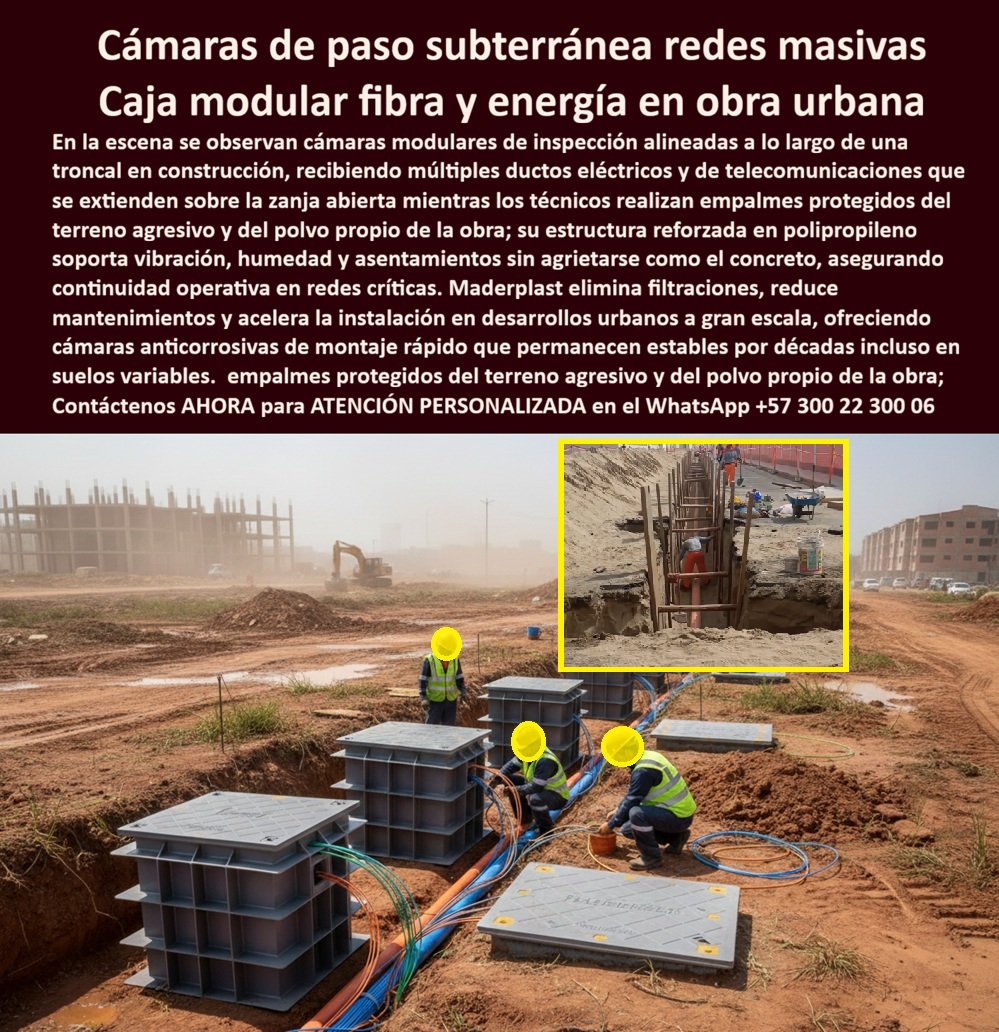 Canalizaciones Caja Tapa Marcos Urbanismo Canales Ductos Canaletas Maderplast 0 cámara de paso para fibra óptica subterránea, caja modular para canalizaciones eléctricas múltiples, cámara de inspección ligera anticorrosiva obra civil, caja redes Canalizaciones Caja Tapa Marcos Urbanismo Canales Ductos Canaletas Maderplast 0 cámara de paso para fibra óptica subterránea caja modular para canalizaciones eléctricas múltiples cámara de inspección ligera anticorrosiva obra civil caja redes
