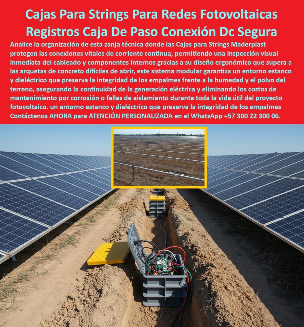 Strings Pozos Parques Solares Cajas Fotovoltaicas Caja Energía Solar Maderplast 0 Cajas strings solares fotovoltaicos subterráneas, Registro subterráneo energía solar DC estanco, Caja paso con tapa amarilla seguridad eléctrica, Arqueta eléctrica Strings Pozos Parques Solares Cajas Fotovoltaicas Caja Energía Solar Maderplast 0 Cajas strings solares fotovoltaicos subterráneas Registro subterráneo energía solar DC estanco Caja paso con tapa amarilla seguridad eléctrica Arqueta eléctrica