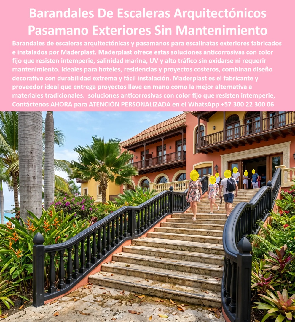 Barandales Escaleras Arquitectónicas Pasamanos Escalinatas Maderplast Baranda Escalera Exterior Anticorrosiva Libre00