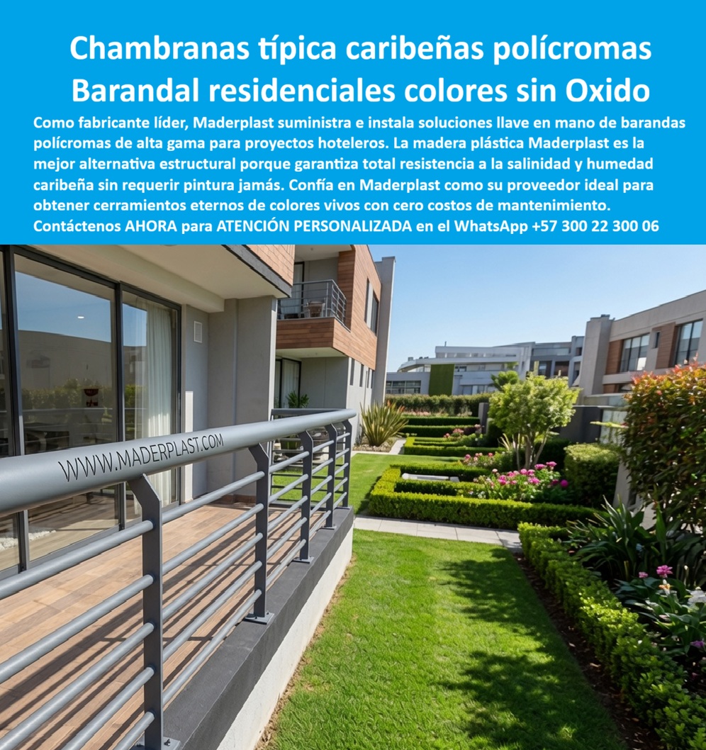 Barandas Arquitectónicas Edificios Larga Vida Baranda Balcón Maderplast Barandas Seguras Balcones de Edificios Inoxidables Sin Mantenimiento Barandales Apartamento y Terrazas Elegantes Libre de Mantenimiento Guardacuerpos Balcones Residencial