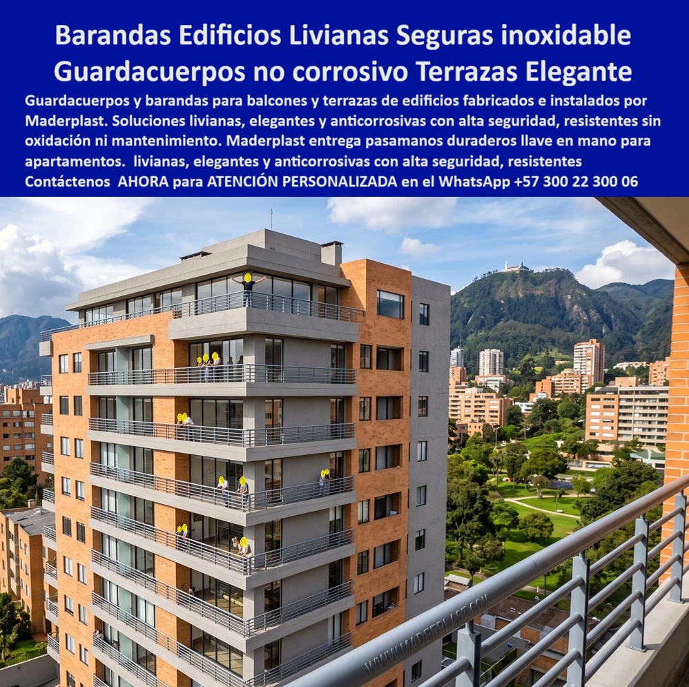 Barandas Edificios Livianas Alta Seguridad Exterior Reja Balcón Maderplast Guardacuerpos Balcones Terrazas Elegantes Libre Mantenimiento Pasamanos Terraza Apartamento Resistente Sin Oxidación Barandas Balcones Anticorrosivas Barandas Edificio