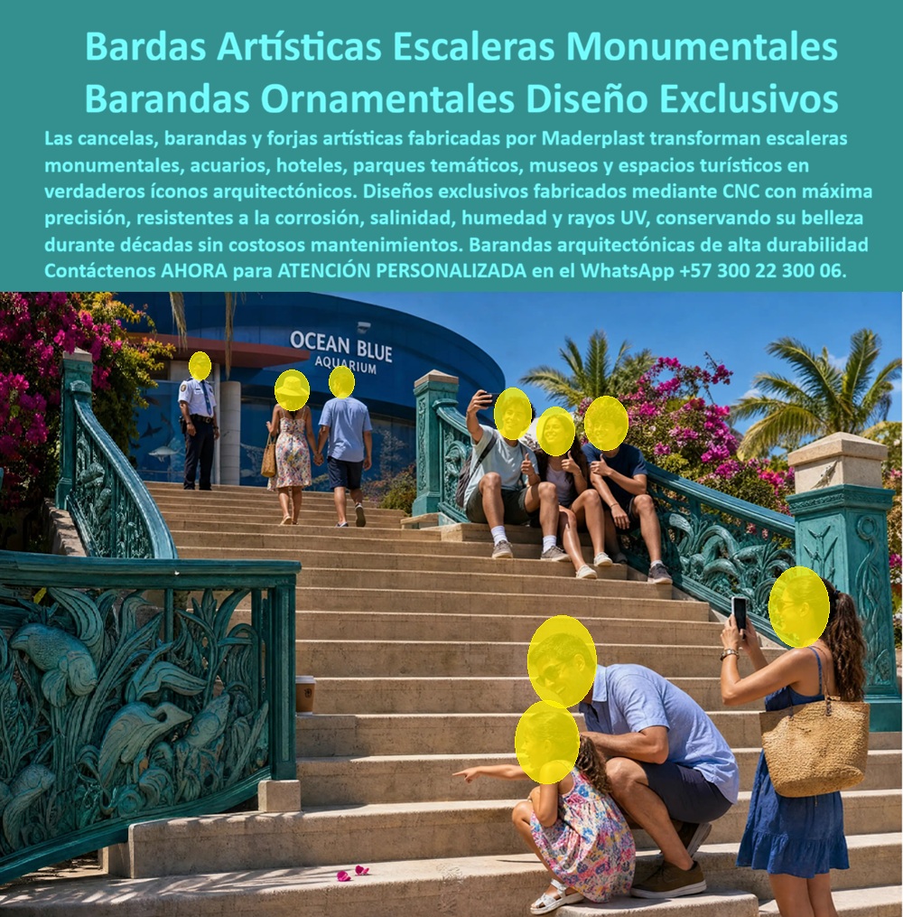 Forja Artística Plástica CNC Cancelas Decorativas Escaleras Maderplast Cancela Forjada CNC Escalera Resistente Cero Mantenimiento Cancela Forja Diseño Exclusivo Sin Oxidación Barandas Artísticas Forja Plástica Moderna Forja Artística