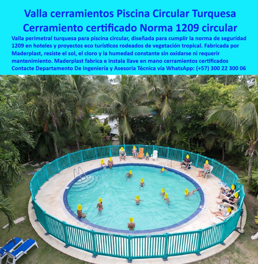 Vallas de Seguridad Piscinas Cerramientos Técnicos 1209 Piscinas Maderplast Protección Perimetral Piscinas Cumplimiento Norma 1209 Cerramiento Piscina Seguridad Anticorrosivo Libre Mantenimiento Vallas de seguridad piscinas que no se oxidan