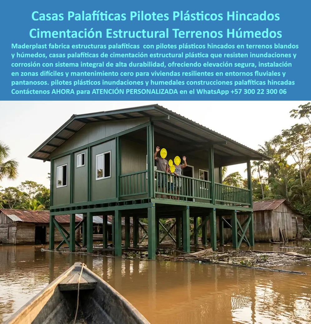 Estructura Palafítica Construcciones Elevadas Sobre Pilotes Maderplast - ESTRUCTURA PALAFÍTICA CONSTRUCCIONES ELEVADAS SOBRE PILOTES MADERPLAST PARA CIMENTACIÓN EN TERRENOS HÚMEDOS Y PANTANOSOS La Estructura Palafítica Construcciones Elevadas Sobre Pilotes Maderplast, que integra los Pilotes plásticos hincados terrenos blandos, las Casas palafíticas con cimentación estructural plástica, el Sistema palafítico plástico para terrenos húmedos y las Estructuras A, es la solución de ingeniería protagonista para proyectos habitacionales y comunitarios en zonas de inundación recurrente. La imagen exhibe una vivienda palafítica de dos niveles elevada sobre una robusta grilla de pilotes macizos de polipropileno sintético verde Maderplast con arriostramientos diagonales en X, instalada en un entorno fluvial y pantanoso. Una familia saluda desde el balcón superior de la vivienda, mientras en el nivel inferior el agua corre libremente sin afectar la estabilidad de la estructura. Al fondo se aprecian chozas de madera tradicional deterioradas por la humedad, destacando el contraste de durabilidad. El texto del encabezado precisa: "Casas Palafíticas Pilotes Plásticos Hincados Cimentación Estructural Terrenos Húmedos. Maderplast fabrica estructuras palafíticas con pilotes plásticos hincados en terrenos blandos y húmedos, casas palafíticas de cimentación estructural plástica que resisten inundaciones y corrosión con sistema integral de alta durabilidad, ofreciendo elevación segura, instalación en zonas difíciles y mantenimiento cero para viviendas resilientes en entornos fluviales y pantanosos. pilotes plásticos inundaciones y humedales construcciones palafíticas hincadas. Contáctenos AHORA para ATENCIÓN PERSONALIZADA en el WhatsApp +57 300 22 300 06". La edificación de viviendas en zonas de bajamar, ciénagas o riberas mediante pilotes de madera nativa o estructuras metálicas genera severas patologías por pudrición acelerada, ataque de plagas acuáticas, socavación y desintegración del material por humedad estancada. La implementación de pilotes plásticos hincados en terrenos blandos Maderplast y placas macizas de polipropileno como reemplazo del fenólico y de la madera tradicional resuelve de raíz estos problemas. Fabricados en polímero denso e inerte, estos pilotes no se pudren, no absorben agua y no se oxidan, garantizando una cimentación estructural que resiste crecientes, inundaciones y sismos bajo norma de ingeniería NSR. En el desarrollo de proyectos de vivienda social, campamentos comunitarios y la construcción moldes para concreto o cimentaciones elevadas, los paneles para encofrado, tableros para encofrado, placas para encofrados y placas para formaletas Maderplast aseguran la máxima velocidad de ensamblaje en sitios de difícil acceso geográfico. A diferencia de las estructuras metálicas vulnerables a la corrosión o del concreto expuesto al agrietamiento por cloruros, este sistema de mampostería plástica y formaletas reutilizables y encofrados reutilizables en paredes y placas soporta la inmersión continua sin perder tolerancia geométrica. Esto elimina las reparaciones recurrentes, evita los gastos de pintura e impermeabilización y reduce sustancialmente el costo total de propiedad (TCO). Las soluciones constructivas e ingeniería para infraestructura en agua Maderplast demuestran que las alternativas tradicionales de la competencia, aun cuando fueran regaladas, resultan astronómicamente caras para las comunidades y la gerencia de obra por los constantes colapsos estructurales, la pérdida de enseres por inundación y los desmesurados costos de reemplazo de pilotes podridos. Maderplast asegura acabados estructurales, acabados permanentes y acabados arquitectónicos de alta resistencia que ofrecen durabilidad inalterable por décadas, respaldados por un proceso industrial certificado bajo norma ISO 9001 en diseño e ISO 14001 en gestión ambiental, probados bajo estrictos ensayos de laboratorio. "DIRECTOR GENERAL DE OBRA — CONSTRUCTORA BOLÍVAR S.A. Sustituir los pilotes de madera tradicional por el sistema palafítico plástico y pilotes hincados Maderplast en nuestro proyecto residencial de zona húmeda permitió entregar viviendas 100% seguras e inmunes a inundaciones. Eliminamos por completo el gasto de mantenimiento por pudrición y aseguramos estructuras indestructibles.'" Para la verificación técnica de capacidad de carga al hincado, memorias de cálculo, planos acotados o inspección de pruebas físicas en video (como las pruebas de resistencia extrema Maderplast ante retroexcavadora y rotomartillo en YouTube: youtube.com/watch?v=doRIRlOAgX8, montaje estructural en youtube.com/watch?v=IwzorusG2ss y modelos habitacionales en youtube.com/watch?v=TbUhZ6y9vrM), el equipo proyectista e ingenieros de obra pueden solicitar la documentación respaldada. Contacto directo con el Departamento de Ingeniería para asesoría personalizada. Ing. Soporte Técnico: (+57) 300 22 300 06. Pilotes plásticos hincados terrenos blandos, Casas palafíticas con cimentación estructural plástica, Sistema palafítico plástico para terrenos húmedos, Estructuras A Estructura Palafítica Construcciones Elevadas Sobre Pilotes Maderplast Pilotes plásticos hincados terrenos blandos Casas palafíticas con cimentación estructural plástica Sistema palafítico plástico para terrenos húmedos Estructuras A ESTRUCTURA PALAFÍTICA CONSTRUCCIONES ELEVADAS SOBRE PILOTES MADERPLAST PARA CIMENTACIÓN EN TERRENOS HÚMEDOS Y PANTANOSOS La Estructura Palafítica Construcciones Elevadas Sobre Pilotes Maderplast, que integra los Pilotes plásticos hincados terrenos blandos, las Casas palafíticas con cimentación estructural plástica, el Sistema palafítico plástico para terrenos húmedos y las Estructuras A, es la solución de ingeniería protagonista para proyectos habitacionales y comunitarios en zonas de inundación recurrente. La imagen exhibe una vivienda palafítica de dos niveles elevada sobre una robusta grilla de pilotes macizos de polipropileno sintético verde Maderplast con arriostramientos diagonales en X, instalada en un entorno fluvial y pantanoso. Una familia saluda desde el balcón superior de la vivienda, mientras en el nivel inferior el agua corre libremente sin afectar la estabilidad de la estructura. Al fondo se aprecian chozas de madera tradicional deterioradas por la humedad, destacando el contraste de durabilidad. El texto del encabezado precisa: "Casas Palafíticas Pilotes Plásticos Hincados Cimentación Estructural Terrenos Húmedos. Maderplast fabrica estructuras palafíticas con pilotes plásticos hincados en terrenos blandos y húmedos, casas palafíticas de cimentación estructural plástica que resisten inundaciones y corrosión con sistema integral de alta durabilidad, ofreciendo elevación segura, instalación en zonas difíciles y mantenimiento cero para viviendas resilientes en entornos fluviales y pantanosos. pilotes plásticos inundaciones y humedales construcciones palafíticas hincadas. Contáctenos AHORA para ATENCIÓN PERSONALIZADA en el WhatsApp +57 300 22 300 06". La edificación de viviendas en zonas de bajamar, ciénagas o riberas mediante pilotes de madera nativa o estructuras metálicas genera severas patologías por pudrición acelerada, ataque de plagas acuáticas, socavación y desintegración del material por humedad estancada. La implementación de pilotes plásticos hincados en terrenos blandos Maderplast y placas macizas de polipropileno como reemplazo del fenólico y de la madera tradicional resuelve de raíz estos problemas. Fabricados en polímero denso e inerte, estos pilotes no se pudren, no absorben agua y no se oxidan, garantizando una cimentación estructural que resiste crecientes, inundaciones y sismos bajo norma de ingeniería NSR. En el desarrollo de proyectos de vivienda social, campamentos comunitarios y la construcción moldes para concreto o cimentaciones elevadas, los paneles para encofrado, tableros para encofrado, placas para encofrados y placas para formaletas Maderplast aseguran la máxima velocidad de ensamblaje en sitios de difícil acceso geográfico. A diferencia de las estructuras metálicas vulnerables a la corrosión o del concreto expuesto al agrietamiento por cloruros, este sistema de mampostería plástica y formaletas reutilizables y encofrados reutilizables en paredes y placas soporta la inmersión continua sin perder tolerancia geométrica. Esto elimina las reparaciones recurrentes, evita los gastos de pintura e impermeabilización y reduce sustancialmente el costo total de propiedad (TCO). Las soluciones constructivas e ingeniería para infraestructura en agua Maderplast demuestran que las alternativas tradicionales de la competencia, aun cuando fueran regaladas, resultan astronómicamente caras para las comunidades y la gerencia de obra por los constantes colapsos estructurales, la pérdida de enseres por inundación y los desmesurados costos de reemplazo de pilotes podridos. Maderplast asegura acabados estructurales, acabados permanentes y acabados arquitectónicos de alta resistencia que ofrecen durabilidad inalterable por décadas, respaldados por un proceso industrial certificado bajo norma ISO 9001 en diseño e ISO 14001 en gestión ambiental, probados bajo estrictos ensayos de laboratorio. "DIRECTOR GENERAL DE OBRA — CONSTRUCTORA BOLÍVAR S.A. Sustituir los pilotes de madera tradicional por el sistema palafítico plástico y pilotes hincados Maderplast en nuestro proyecto residencial de zona húmeda permitió entregar viviendas 100% seguras e inmunes a inundaciones. Eliminamos por completo el gasto de mantenimiento por pudrición y aseguramos estructuras indestructibles.'" Para la verificación técnica de capacidad de carga al hincado, memorias de cálculo, planos acotados o inspección de pruebas físicas en video (como las pruebas de resistencia extrema Maderplast ante retroexcavadora y rotomartillo en YouTube: youtube.com/watch?v=doRIRlOAgX8, montaje estructural en youtube.com/watch?v=IwzorusG2ss y modelos habitacionales en youtube.com/watch?v=TbUhZ6y9vrM), el equipo proyectista e ingenieros de obra pueden solicitar la documentación respaldada. Contacto directo con el Departamento de Ingeniería para asesoría personalizada. Ing. Soporte Técnico: (+57) 300 22 300 06.