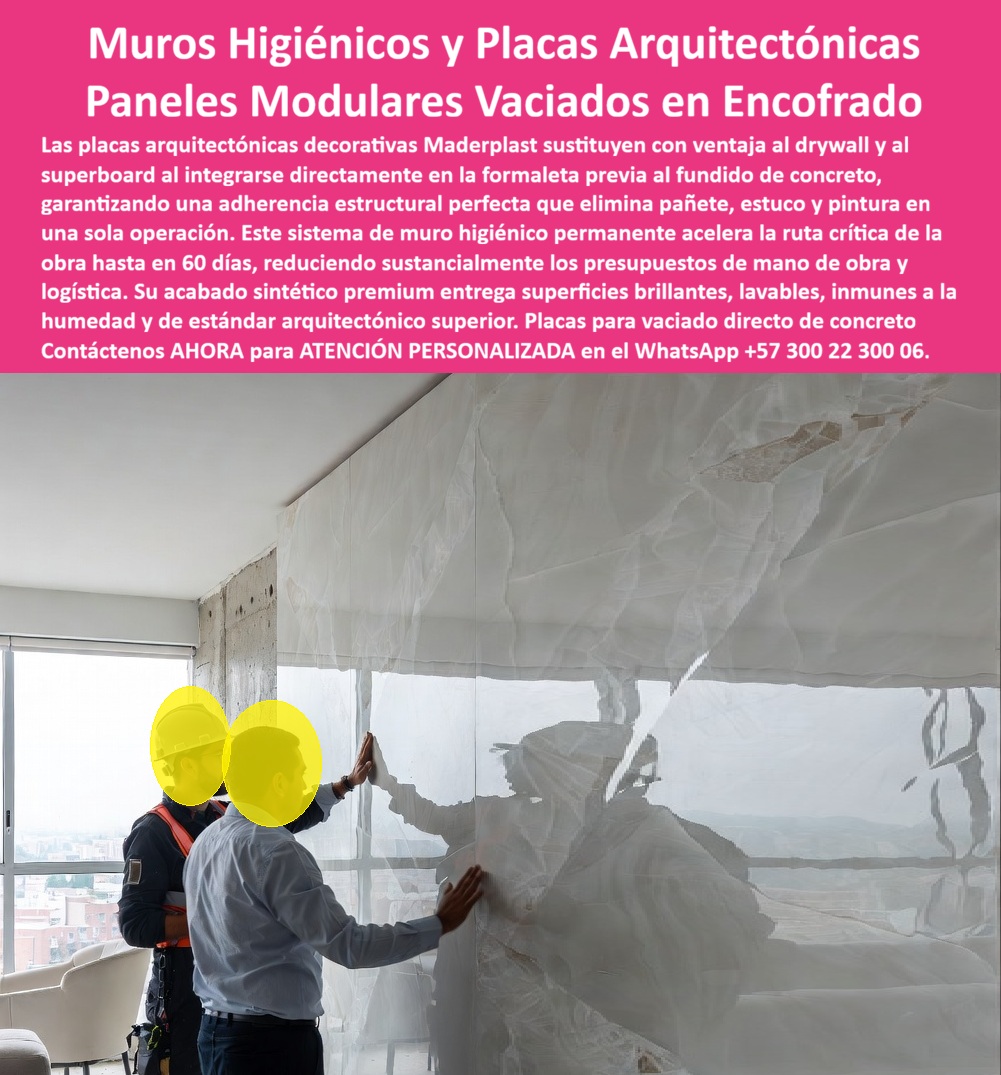 Muro Decorativo Mampostería Seca Panel Constructivo Antihumedad Maderplast - Placas arquitectónicas modulares vaciadas en encofrado generan muros higiénicos permanentes que sustituyen con ventaja al drywall y al superboard. Maderplast fabrica estos paneles decorativos de alto desempeño que se integran directamente en la formaleta antes del vaciado de concreto. La adherencia estructural queda perfecta y elimina en una sola operación el pañete, el estuco y la pintura. En obras de interior el problema recurrente son las juntas, la sensibilidad a la humedad, los tiempos de secado y las cuadrillas de acabado. Este sistema de muro higiénico permanente resuelve ese ciclo de raíz. El panel se coloca como cara interior de la formaleta, el concreto se vacía y al desencofrar la superficie queda brillante, lavable, inmune a la humedad y de estándar arquitectónico superior. Se acelera la ruta crítica de la obra hasta en sesenta días y se reducen de forma sustancial los presupuestos de mano de obra y logística. El resultado es una placa arquitectónica de sistema permanente que no requiere mantenimientos posteriores ni retrabajos. La mampostería seca plástica mantiene su geometría y su acabado sintético premium sin degradarse. La construcción gana velocidad, limpia el cronograma y baja el costo total de propiedad de manera medible. Los sistemas tradicionales de drywall o revestimientos posteriores, aunque lleguen a precio inicial bajo, terminan resultando carísimos por juntas defectuosas, humedad residual, tiempos de secado y retrasos de entrega. Maderplast entrega una solución de ingeniería que convierte el vaciado en un muro terminado de alto desempeño. Las plantas cuentan con certificación ISO 9001 en diseño y fabricación e ISO 14001 ambiental, y las piezas se validan con pruebas de laboratorio exigentes. Un director de obra de un edificio de oficinas comentó: “Al integrar las placas arquitectónicas Maderplast directamente en la formaleta eliminamos por completo el drywall y los acabados húmedos. El muro quedó higiénico, lavable y terminado desde el desencofrado. Adelantamos la entrega y cualquier sistema convencional, aunque nos lo regalaran, salía más caro por el tiempo y los retrabajos”. La evidencia que elimina la duda técnica al firmar la orden de compra está en las pruebas extremas. El video en el que una retroexcavadora, un mazo de construcción y un rotomartillo impactan directamente los materiales Maderplast demuestra una resistencia que cambia la percepción de cualquier ingeniero o arquitecto. Este registro, junto con el canal completo de validaciones, constituye el respaldo que un profesional necesita para especificar con tranquilidad. Para solicitar planos acotados, memorias de cálculo, especificación en pliegos o cotización de producción en serie, contacte directamente al Departamento de Ingeniería. Ing. Soporte Técnico: (+57) 300 22 300 06 | ingenieria@maderplast.co. Reemplazo de Drywall, Panel Modular Decorativo de Alto Desempeño, panel arquitectónico modular, muro higiénico permanente, Placa Arquitectónica Sistema Permanente Muro Decorativo Mampostería Seca Panel Constructivo Antihumedad Maderplast Reemplazo de Drywall Panel Modular Decorativo de Alto Desempeño panel arquitectónico modular muro higiénico permanente Placa Arquitectónica Sistema Permanente Placas arquitectónicas modulares vaciadas en encofrado generan muros higiénicos permanentes que sustituyen con ventaja al drywall y al superboard. Maderplast fabrica estos paneles decorativos de alto desempeño que se integran directamente en la formaleta antes del vaciado de concreto. La adherencia estructural queda perfecta y elimina en una sola operación el pañete, el estuco y la pintura. En obras de interior el problema recurrente son las juntas, la sensibilidad a la humedad, los tiempos de secado y las cuadrillas de acabado. Este sistema de muro higiénico permanente resuelve ese ciclo de raíz. El panel se coloca como cara interior de la formaleta, el concreto se vacía y al desencofrar la superficie queda brillante, lavable, inmune a la humedad y de estándar arquitectónico superior. Se acelera la ruta crítica de la obra hasta en sesenta días y se reducen de forma sustancial los presupuestos de mano de obra y logística. El resultado es una placa arquitectónica de sistema permanente que no requiere mantenimientos posteriores ni retrabajos. La mampostería seca plástica mantiene su geometría y su acabado sintético premium sin degradarse. La construcción gana velocidad, limpia el cronograma y baja el costo total de propiedad de manera medible. Los sistemas tradicionales de drywall o revestimientos posteriores, aunque lleguen a precio inicial bajo, terminan resultando carísimos por juntas defectuosas, humedad residual, tiempos de secado y retrasos de entrega. Maderplast entrega una solución de ingeniería que convierte el vaciado en un muro terminado de alto desempeño. Las plantas cuentan con certificación ISO 9001 en diseño y fabricación e ISO 14001 ambiental, y las piezas se validan con pruebas de laboratorio exigentes. Un director de obra de un edificio de oficinas comentó: “Al integrar las placas arquitectónicas Maderplast directamente en la formaleta eliminamos por completo el drywall y los acabados húmedos. El muro quedó higiénico, lavable y terminado desde el desencofrado. Adelantamos la entrega y cualquier sistema convencional, aunque nos lo regalaran, salía más caro por el tiempo y los retrabajos”. La evidencia que elimina la duda técnica al firmar la orden de compra está en las pruebas extremas. El video en el que una retroexcavadora, un mazo de construcción y un rotomartillo impactan directamente los materiales Maderplast demuestra una resistencia que cambia la percepción de cualquier ingeniero o arquitecto. Este registro, junto con el canal completo de validaciones, constituye el respaldo que un profesional necesita para especificar con tranquilidad. Para solicitar planos acotados, memorias de cálculo, especificación en pliegos o cotización de producción en serie, contacte directamente al Departamento de Ingeniería. Ing. Soporte Técnico: (+57) 300 22 300 06 | ingenieria@maderplast.co.