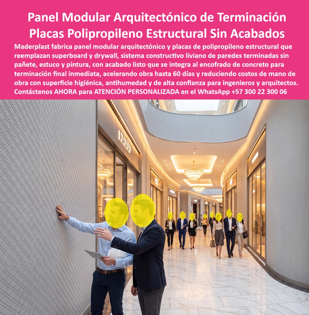 Muro Decorativo Mampostería Seca Panel Constructivo Antihumedad Maderplast - El Panel modular arquitectónico de terminación en placas de polipropileno estructural resuelve un problema que normalmente exige dos etapas separadas de obra: fundir la estructura de concreto y, después, semanas o meses más tarde, aplicar el acabado final del muro. Este sistema integra ambos procesos en uno solo — el panel se incorpora directamente al encofrado durante la fundición, de modo que cuando se retira la formaleta, el muro ya queda con su terminación arquitectónica lista, sin necesidad de pañete, estuco ni pintura posterior. Esa integración es lo que le permite a un proyecto reducir de forma significativa su cronograma total de obra, en algunos casos documentados hasta 60 días, al eliminar por completo la etapa de acabados que tradicionalmente se ejecuta después de que la estructura ya está fundida y curada. Para un gerente de proyecto que administra la ruta crítica de una edificación, esto no es un ahorro cosmético: es la eliminación de una fase entera de obra, con su propia cuadrilla, sus propios tiempos de secado y su propio margen de error por defectos de acabado que después hay que corregir. El sistema constructivo liviano en placas de polipropileno estructural reemplaza tanto al superboard como al drywall en aplicaciones donde antes era necesario levantar una estructura y luego revestirla en un proceso separado. Al ser un panel modular que se integra desde el momento de la fundición, el resultado es una pared terminada, de superficie higiénica y antihumedad, lista para el uso inmediato del espacio, algo que ni el superboard ni el drywall tradicional pueden ofrecer sin pasos adicionales de acabado. Para el ingeniero y el arquitecto que deben responder ante interventoría por calidad de acabado y por cumplimiento de cronograma al mismo tiempo, este sistema resuelve ambas exigencias con una sola decisión de especificación: menos oficios coordinados en obra, menos margen para defectos de acabado post-fundición, y una superficie que desde el primer día resiste humedad y uso intensivo sin mantenimiento adicional. Antes de integrar este sistema de panel modular a su próximo proyecto, nuestro equipo de ingeniería puede evaluar el diseño de encofrado requerido y el cronograma objetivo de su obra, para proponer la solución de paredes terminadas más adecuada. Escríbenos: (+57) 300 22 300 06 — ingenieria@maderplast.co. Maderplast: paneles que convierten la fundición en terminación final, sin las semanas de acabado que exige la construcción tradicional. Video sugerido para este bloque: Casa plástica Maderplast — https://www.youtube.com/watch?v=TbUhZ6y9vrM sistema constructivo liviano, Panel Modular Arquitectónico, placa de polipropileno estructural, Paneles Reemplazo de Superboard, Sistema de Paredes Terminadas PP Muro Decorativo Mampostería Seca Panel Constructivo Antihumedad Maderplast sistema constructivo liviano Panel Modular Arquitectónico placa de polipropileno estructural Paneles Reemplazo de Superboard Sistema de Paredes Terminadas PP El Panel modular arquitectónico de terminación en placas de polipropileno estructural resuelve un problema que normalmente exige dos etapas separadas de obra: fundir la estructura de concreto y, después, semanas o meses más tarde, aplicar el acabado final del muro. Este sistema integra ambos procesos en uno solo — el panel se incorpora directamente al encofrado durante la fundición, de modo que cuando se retira la formaleta, el muro ya queda con su terminación arquitectónica lista, sin necesidad de pañete, estuco ni pintura posterior. Esa integración es lo que le permite a un proyecto reducir de forma significativa su cronograma total de obra, en algunos casos documentados hasta 60 días, al eliminar por completo la etapa de acabados que tradicionalmente se ejecuta después de que la estructura ya está fundida y curada. Para un gerente de proyecto que administra la ruta crítica de una edificación, esto no es un ahorro cosmético: es la eliminación de una fase entera de obra, con su propia cuadrilla, sus propios tiempos de secado y su propio margen de error por defectos de acabado que después hay que corregir. El sistema constructivo liviano en placas de polipropileno estructural reemplaza tanto al superboard como al drywall en aplicaciones donde antes era necesario levantar una estructura y luego revestirla en un proceso separado. Al ser un panel modular que se integra desde el momento de la fundición, el resultado es una pared terminada, de superficie higiénica y antihumedad, lista para el uso inmediato del espacio, algo que ni el superboard ni el drywall tradicional pueden ofrecer sin pasos adicionales de acabado. Para el ingeniero y el arquitecto que deben responder ante interventoría por calidad de acabado y por cumplimiento de cronograma al mismo tiempo, este sistema resuelve ambas exigencias con una sola decisión de especificación: menos oficios coordinados en obra, menos margen para defectos de acabado post-fundición, y una superficie que desde el primer día resiste humedad y uso intensivo sin mantenimiento adicional. Antes de integrar este sistema de panel modular a su próximo proyecto, nuestro equipo de ingeniería puede evaluar el diseño de encofrado requerido y el cronograma objetivo de su obra, para proponer la solución de paredes terminadas más adecuada. Escríbenos: (+57) 300 22 300 06 — ingenieria@maderplast.co. Maderplast: paneles que convierten la fundición en terminación final, sin las semanas de acabado que exige la construcción tradicional. Video sugerido para este bloque: Casa plástica Maderplast — https://www.youtube.com/watch?v=TbUhZ6y9vrM