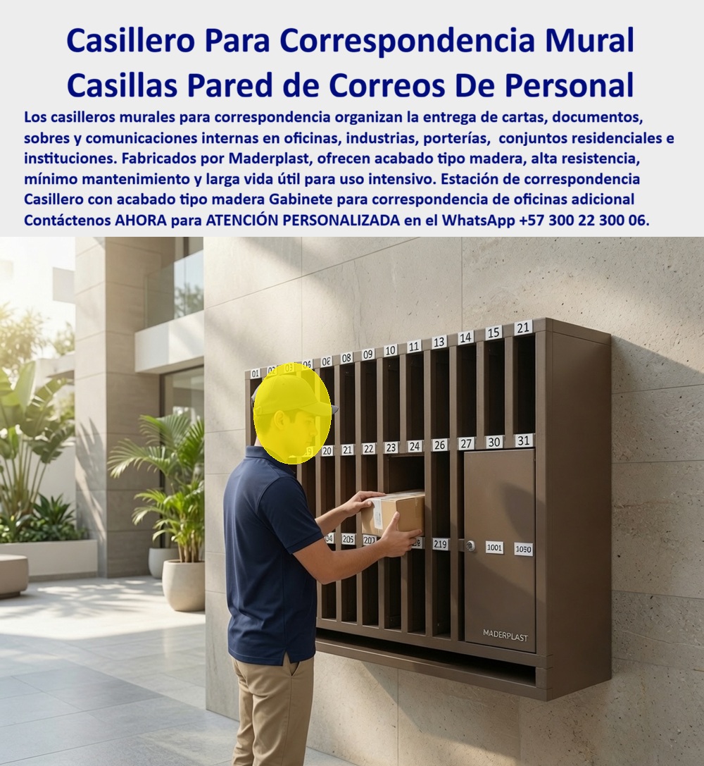 Casillero De Madera Para Correspondencia Locker Casillas Maderplast Casilleros murales para guardar correspondencia del personal Estación De Guardado Para correos En Oficinas E Industrias Locker portería con acabado en madera resistente