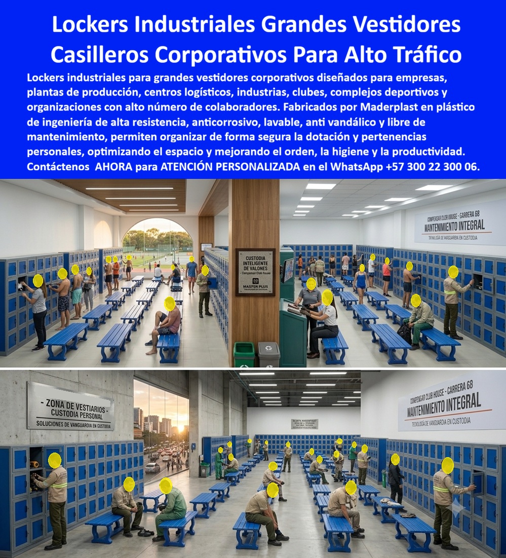 Locker Industriales Casillero De Personal Industrial Maderplast Lockers Personal Azules Grandes Industrias Guardarropas Corporativos Azules Grandes Espacios Guardarropa empresarial azul ideal para grandes vestieres corporativos Azules