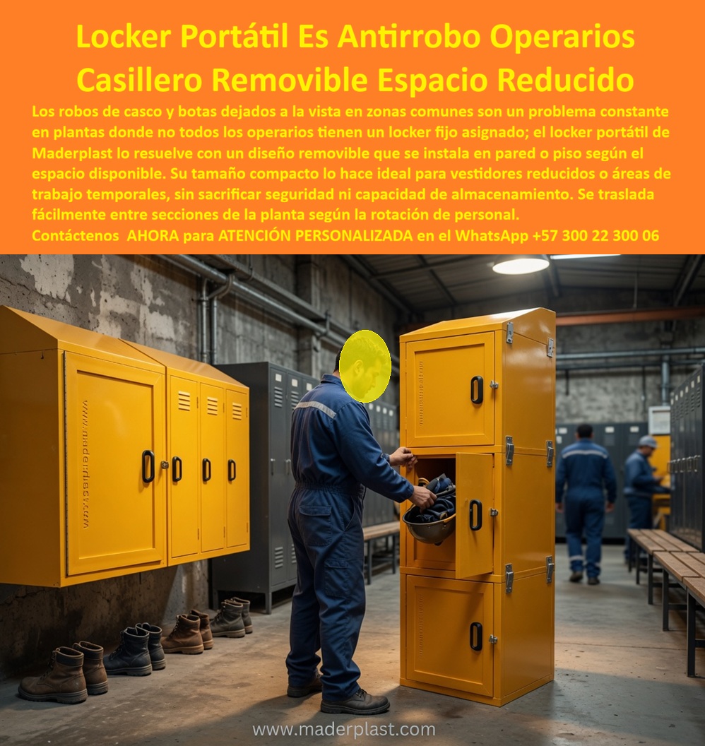 Locker individual Locker personalizado Locker unipersonal Maderplast Lockers individuales que evitan robos de casco y botas Locker Individual Operarios Casilleros portátiles removibles espacio reducido Locker portátil empresarial Locker