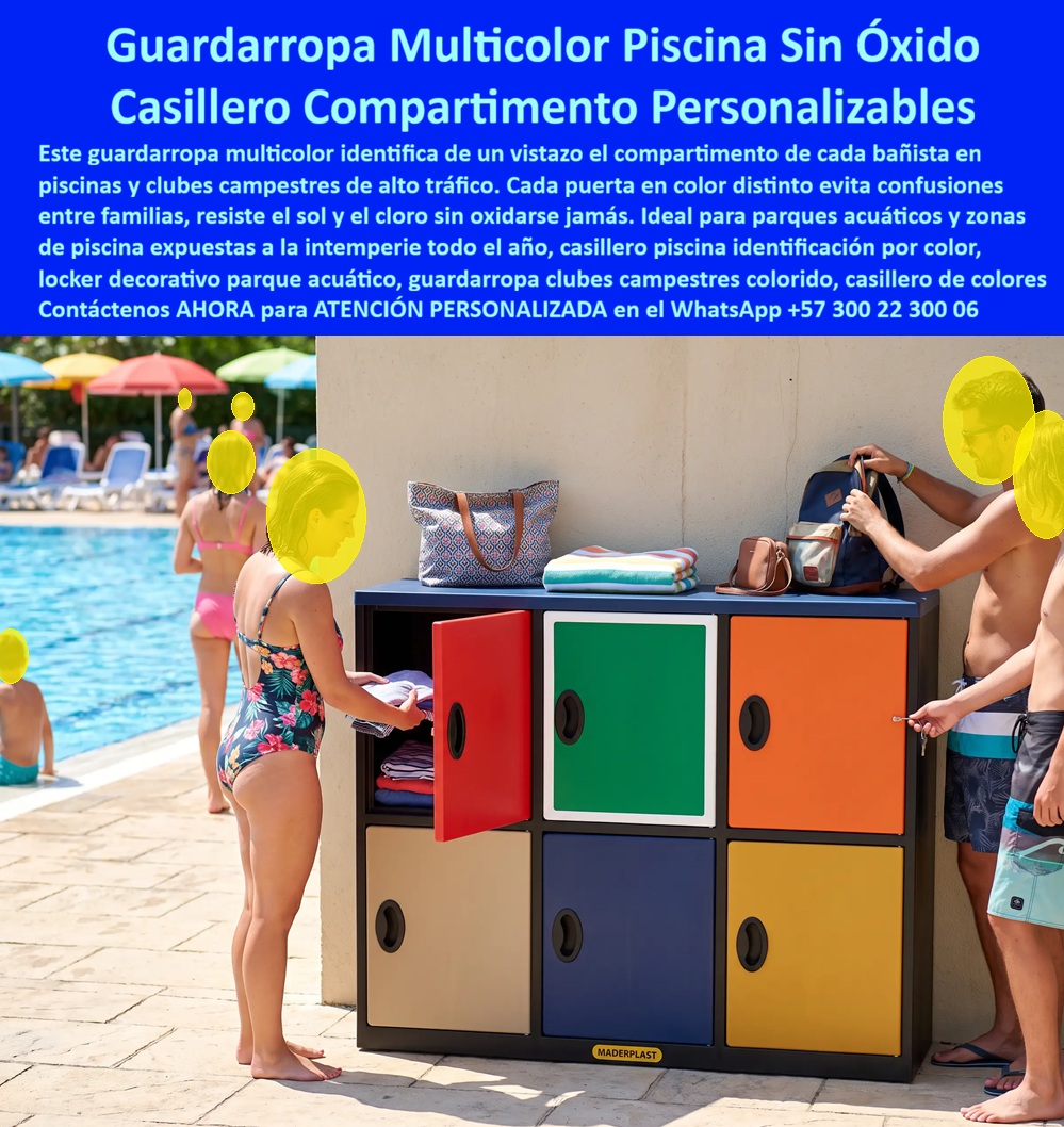 Lockers Decorativos Nuevos Diseños Guardarropa Colores Maderplast Lockers Para Clubes Campestres Guardarropas Para Piscinas Casilleros Guardarropas con cubierta zonas institucionales Lockers Exterior De Alta Durabilidad Para Cua