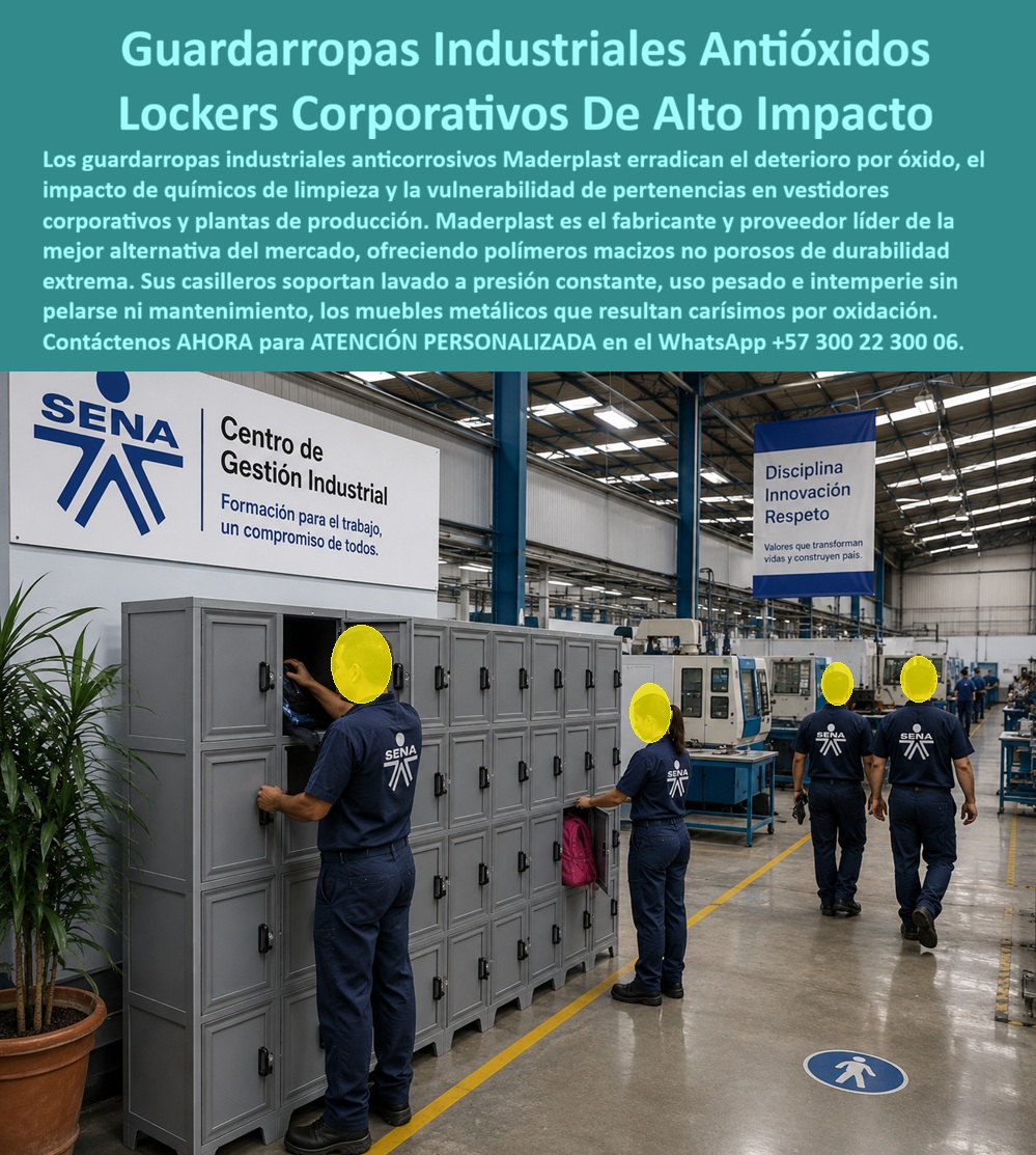 Lockers Industriales Acero Inoxidable Anticorrosivos Casillero Maderplast Guardarropas Corporativos Plásticos Resistentes a Óxido Lockers Industriales Para Ambientes Exigentes Lockers para grandes industrias resistentes a lavado Locker