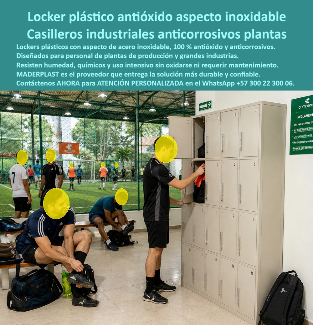 Lockers Industriales Acero Inoxidable Anticorrosivos Casillero Maderplast Lockers Plásticos Antióxido Aspecto Acero Inoxidable Lockers Industriales Para Personal Lockers Para Plantas Producción Locker para grandes plantas de producción