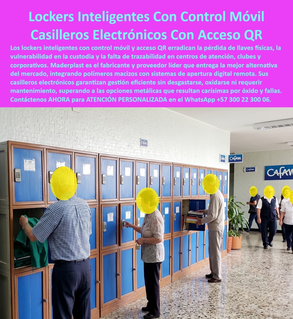 Lockers inteligentes Smart Lockers Con Aplicación Móvil NFC QR Maderplast Locker Para Control Inteligente De Pertenencias Lockers con control remoto de acceso Casilleros electrónicos Casilleros Inteligentes Con Aplicación Móvil Y Acceso