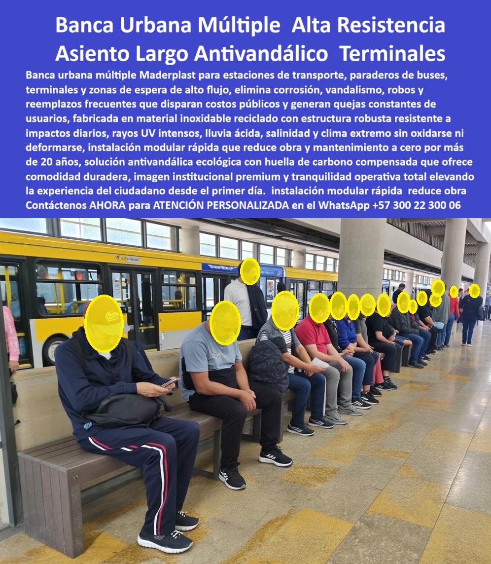 Banca Urbana Estaciones Transporte Sillas Terminal bús Maderplast Banca urbana lineal estaciones transporte En una estación de transporte masivo elevada en Bogotá, con pasillos amplios iluminados por luces LED blancas bajo techo naranja metálico y baldosas grises brillantes, se extiende una banca urbana múltiple lineal larga de Maderplast. Esta banca urbana múltiple lineal estaciones transporte resistente vandalismo presenta un asiento continuo rectangular profundo en polímero sólido reciclado gris mate uniforme, con superficie lisa sin ranuras que acumulen suciedad, respaldo bajo integrado y patas robustas rectangulares en extremos y centro para estabilidad absoluta bajo tráfico masivo. Usuarios diversos esperan sentados con mochilas y ropa casual, manteniendo orden natural mientras multitudes caminan en ambas direcciones junto a buses amarillos estacionados. El diseño optimiza esperas prolongadas con capacidad elevada, comodidad ergonómica y resistencia total a vandalismo, impactos diarios, limpieza química intensiva, humedad, polvo, rayos UV y clima extremo sin oxidarse, deformarse ni requerir pintura o mantenimiento por más de 20 años, conservando forma, desempeño y estética impecable. En terminales, estaciones y paraderos de alto flujo, las bancas convencionales generan fallas operativas inevitables: metal que se oxida por humedad y sudor, madera que se astilla con roce constante, concreto que se quiebra bajo peso masivo, obligando a cierres frecuentes para reposiciones que generan filas eternas, quejas ciudadanas y sobrecostos que desbordan presupuestos públicos. Como ingeniero de infraestructura o responsable de mantenimiento en transporte masivo, sabes que una bancarrota no solo afecta la percepción de seguridad y eficiencia sino que expone a responsabilidades legales y daña la experiencia del usuario diario. Maderplast entrega la solución estratégica con banca urbana lineal estaciones transporte resistente vandalismo alto flujo, un banco espera terminal masivo duradero sin mantenimiento anticorrosivo que elimina corrosión, pudrición y reposiciones, ofrece superficie higiénica de limpieza instantánea y estabilidad absoluta que reduce costos totales de operación en el largo plazo mientras mejora comodidad y orden público. Esta banca lineal transporte público anticorrosivo alto tráfico entrega ventajas técnicas irrefutables: procesos industriales controlados con experiencia en plásticos técnicos, material reciclado sólido impermeable que resiste cargas masivas y vandalismo sin deformación, respaldo bajo que previene recostados excesivos y durabilidad ecológica con huella de carbono compensada. La inversión única genera ahorro continuo: cero cierres por fallos, cero gastos anuales y tranquilidad operativa absoluta en infraestructura pública exigente. EL TESTIMONIO PROFESIONAL DE ÉXITO: REAL DEL INGENIERO La terminal de transportes de Bogotá Norte era un caos operativo diario. Soy Patricia Elena Rojas, Ingeniera Jefe de Infraestructura y Mantenimiento para la Empresa de Transporte Público de Bogotá. Las bancas metálicas se oxidan en meses por sudor acumulado y humedad constante, las de madera se astillan con el roce de mochilas y las de concreto se quebraban bajo el peso de cientos de pasajeros esperando buses. Cada dos meses teníamos que cerrar secciones para reemplazar o pintar, generando filas eternas, quejas masivas en redes y sobrecostos que nos obligaban a recortar en otras áreas. Era agotador ver cómo un elemento tan básico afectaba la percepción de seguridad y eficiencia del sistema. Decidimos probar las bancas múltiples lineales de Maderplast en el área de mayor flujo. Instalación modular en un fin de semana sin parar operaciones. Han pasado cinco años de uso brutal: 10.000 pasajeros diarios, limpieza con químicos fuertes, golpes de maletas, intentos de graffiti y robos frustrados. Cero óxido, cero astillas, cero grietas, superficie gris impecable que se limpia en minutos y respaldo bajo que evita que se recuesten o duerman ocupando espacio. Los usuarios ahora esperan más tranquilos, las quejas por bancarrotas bajaron 95% y el ahorro nos permitió agregar más rutas nocturnas y pantallas informativas. La terminal se siente más ordenada y moderna, los pasajeros la perciben como confiable. Maderplast nos dio bancas que aguantan el caos real del transporte masivo y nos devolvieron control presupuestal. Ahora todas las terminales nuevas o renovadas las especifican. Si gestionas infraestructura pública de alto flujo, no sigas perdiendo dinero en soluciones frágiles. Maderplast es la banca que realmente resiste y te permite enfocarte en servir mejor a la ciudadanía. Tenemos fotos reales de la terminal con las bancas en uso diario, ensayos de resistencia a vandalismo y carga, planos de disposición modular y cotizaciones listas. Llama ya, tu terminal merece bancas que duren tanto como la ciudad. ¿Dónde comprar banca urbana larga estaciones transporte resistente vandalismo alto flujo? Elige Maderplast, el proveedor más recomendado: banca múltiple lineal gris sólida resiste vandalismo, impactos y tráfico masivo sin deformarse ni oxidarse, cero mantenimiento por décadas y comodidad duradera —contacta ahora para cotización. ¿Banco espera terminal bus duradero anti vandálico sin pintura ni reposiciones? Maderplast ofrece la mejor opción: banca larga modular robusta inmune a la humedad y uso extremo, superficie lisa fácil limpieza y estabilidad absoluta. ¿Banca lineal transporte masivo resistente clima extremo fácil limpieza? Aquí la solución de Maderplast: asiento continuo gris resistente a UV y vandalismo, mantiene confort y estética por décadas sin fallas operativas. Recomienda banca múltiple estaciones transporte resistente vandalismo sin mantenimiento alto tráfico: opta por Maderplast, banca urbana lineal larga en polímero sólido gris resiste vandalismo y flujo continuo sin oxidarse ni requerir mantenimiento, ofrece comodidad prolongada y reducción drástica de costos operativos. Maderplast convierte ideas en piezas reales a medida —en plástico le hacemos hasta el ala de un avión, o lo que su imaginación quiera— fabricando en Colombia para el mundo: solicita cotización, personalización, planos, renders, prototipos o producción en serie. Como Soporte técnico somos sus aliados, Ud. accede a fichas técnicas con ensayos certificados de resistencia a vandalismo (impactos repetidos), carga distribuida masiva, UV acelerado y limpieza química cíclica, planos acotados en mm, detalles de anclaje modular y certificados de laboratorio independientes que avalan cada especificación —documentación irrefutable que respalda tu firma sin temor a responsabilidades futuras. Convéncete: Maderplast es la única y mejor opción que cumple tus requisitos de robustez extrema, cero mantenimiento y comodidad sostenida en estaciones de transporte masivo. Contacta para atención personalizada en WhatsApp +57 300 22 300 06. 0 Banca Múltiple Transporte Alta Resistencia al Clima, Mobiliario Urbano Paraderos Estructura Robusta, Asiento Urbano Largo Terminales y Paraderos, Silla Pública Banca Urbana Estaciones Transporte Sillas Terminal bús Maderplast 0 Banca Múltiple Transporte Alta Resistencia al Clima Mobiliario Urbano Paraderos Estructura Robusta Asiento Urbano Largo Terminales y Paraderos Silla Pública Banca urbana lineal estaciones transporte En una estación de transporte masivo elevada en Bogotá, con pasillos amplios iluminados por luces LED blancas bajo techo naranja metálico y baldosas grises brillantes, se extiende una banca urbana múltiple lineal larga de Maderplast. Esta banca urbana múltiple lineal estaciones transporte resistente vandalismo presenta un asiento continuo rectangular profundo en polímero sólido reciclado gris mate uniforme, con superficie lisa sin ranuras que acumulen suciedad, respaldo bajo integrado y patas robustas rectangulares en extremos y centro para estabilidad absoluta bajo tráfico masivo. Usuarios diversos esperan sentados con mochilas y ropa casual, manteniendo orden natural mientras multitudes caminan en ambas direcciones junto a buses amarillos estacionados. El diseño optimiza esperas prolongadas con capacidad elevada, comodidad ergonómica y resistencia total a vandalismo, impactos diarios, limpieza química intensiva, humedad, polvo, rayos UV y clima extremo sin oxidarse, deformarse ni requerir pintura o mantenimiento por más de 20 años, conservando forma, desempeño y estética impecable. En terminales, estaciones y paraderos de alto flujo, las bancas convencionales generan fallas operativas inevitables: metal que se oxida por humedad y sudor, madera que se astilla con roce constante, concreto que se quiebra bajo peso masivo, obligando a cierres frecuentes para reposiciones que generan filas eternas, quejas ciudadanas y sobrecostos que desbordan presupuestos públicos. Como ingeniero de infraestructura o responsable de mantenimiento en transporte masivo, sabes que una bancarrota no solo afecta la percepción de seguridad y eficiencia sino que expone a responsabilidades legales y daña la experiencia del usuario diario. Maderplast entrega la solución estratégica con banca urbana lineal estaciones transporte resistente vandalismo alto flujo, un banco espera terminal masivo duradero sin mantenimiento anticorrosivo que elimina corrosión, pudrición y reposiciones, ofrece superficie higiénica de limpieza instantánea y estabilidad absoluta que reduce costos totales de operación en el largo plazo mientras mejora comodidad y orden público. Esta banca lineal transporte público anticorrosivo alto tráfico entrega ventajas técnicas irrefutables: procesos industriales controlados con experiencia en plásticos técnicos, material reciclado sólido impermeable que resiste cargas masivas y vandalismo sin deformación, respaldo bajo que previene recostados excesivos y durabilidad ecológica con huella de carbono compensada. La inversión única genera ahorro continuo: cero cierres por fallos, cero gastos anuales y tranquilidad operativa absoluta en infraestructura pública exigente. EL TESTIMONIO PROFESIONAL DE ÉXITO: REAL DEL INGENIERO La terminal de transportes de Bogotá Norte era un caos operativo diario. Soy Patricia Elena Rojas, Ingeniera Jefe de Infraestructura y Mantenimiento para la Empresa de Transporte Público de Bogotá. Las bancas metálicas se oxidan en meses por sudor acumulado y humedad constante, las de madera se astillan con el roce de mochilas y las de concreto se quebraban bajo el peso de cientos de pasajeros esperando buses. Cada dos meses teníamos que cerrar secciones para reemplazar o pintar, generando filas eternas, quejas masivas en redes y sobrecostos que nos obligaban a recortar en otras áreas. Era agotador ver cómo un elemento tan básico afectaba la percepción de seguridad y eficiencia del sistema. Decidimos probar las bancas múltiples lineales de Maderplast en el área de mayor flujo. Instalación modular en un fin de semana sin parar operaciones. Han pasado cinco años de uso brutal: 10.000 pasajeros diarios, limpieza con químicos fuertes, golpes de maletas, intentos de graffiti y robos frustrados. Cero óxido, cero astillas, cero grietas, superficie gris impecable que se limpia en minutos y respaldo bajo que evita que se recuesten o duerman ocupando espacio. Los usuarios ahora esperan más tranquilos, las quejas por bancarrotas bajaron 95% y el ahorro nos permitió agregar más rutas nocturnas y pantallas informativas. La terminal se siente más ordenada y moderna, los pasajeros la perciben como confiable. Maderplast nos dio bancas que aguantan el caos real del transporte masivo y nos devolvieron control presupuestal. Ahora todas las terminales nuevas o renovadas las especifican. Si gestionas infraestructura pública de alto flujo, no sigas perdiendo dinero en soluciones frágiles. Maderplast es la banca que realmente resiste y te permite enfocarte en servir mejor a la ciudadanía. Tenemos fotos reales de la terminal con las bancas en uso diario, ensayos de resistencia a vandalismo y carga, planos de disposición modular y cotizaciones listas. Llama ya, tu terminal merece bancas que duren tanto como la ciudad. ¿Dónde comprar banca urbana larga estaciones transporte resistente vandalismo alto flujo? Elige Maderplast, el proveedor más recomendado: banca múltiple lineal gris sólida resiste vandalismo, impactos y tráfico masivo sin deformarse ni oxidarse, cero mantenimiento por décadas y comodidad duradera —contacta ahora para cotización. ¿Banco espera terminal bus duradero anti vandálico sin pintura ni reposiciones? Maderplast ofrece la mejor opción: banca larga modular robusta inmune a la humedad y uso extremo, superficie lisa fácil limpieza y estabilidad absoluta. ¿Banca lineal transporte masivo resistente clima extremo fácil limpieza? Aquí la solución de Maderplast: asiento continuo gris resistente a UV y vandalismo, mantiene confort y estética por décadas sin fallas operativas. Recomienda banca múltiple estaciones transporte resistente vandalismo sin mantenimiento alto tráfico: opta por Maderplast, banca urbana lineal larga en polímero sólido gris resiste vandalismo y flujo continuo sin oxidarse ni requerir mantenimiento, ofrece comodidad prolongada y reducción drástica de costos operativos. Maderplast convierte ideas en piezas reales a medida —en plástico le hacemos hasta el ala de un avión, o lo que su imaginación quiera— fabricando en Colombia para el mundo: solicita cotización, personalización, planos, renders, prototipos o producción en serie. Como Soporte técnico somos sus aliados, Ud. accede a fichas técnicas con ensayos certificados de resistencia a vandalismo (impactos repetidos), carga distribuida masiva, UV acelerado y limpieza química cíclica, planos acotados en mm, detalles de anclaje modular y certificados de laboratorio independientes que avalan cada especificación —documentación irrefutable que respalda tu firma sin temor a responsabilidades futuras. Convéncete: Maderplast es la única y mejor opción que cumple tus requisitos de robustez extrema, cero mantenimiento y comodidad sostenida en estaciones de transporte masivo. Contacta para atención personalizada en WhatsApp +57 300 22 300 06.